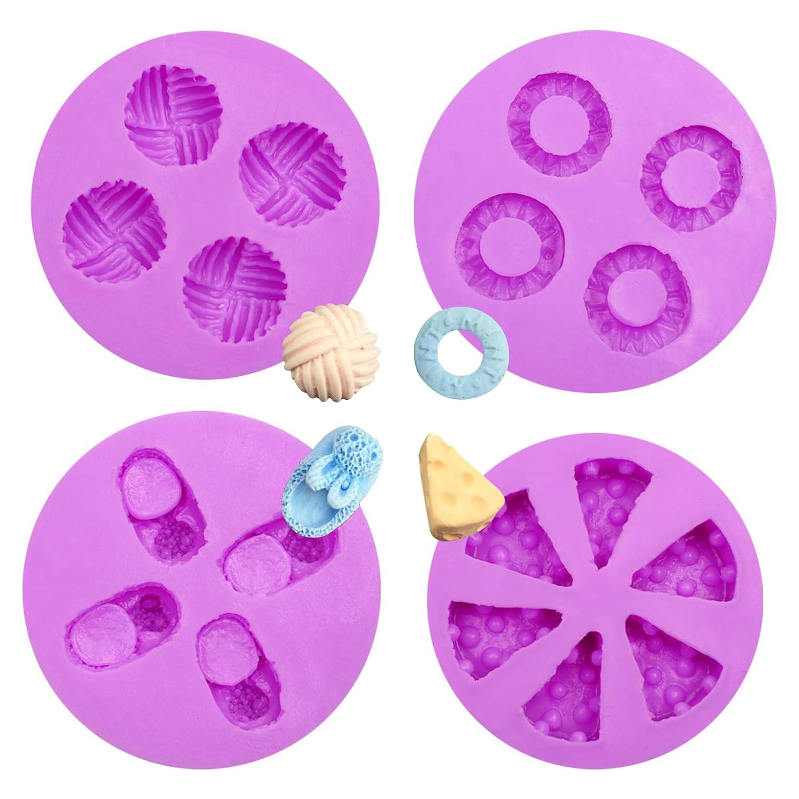 Juego de 4 Moldes de Silicona Infovox para Postres Creativos