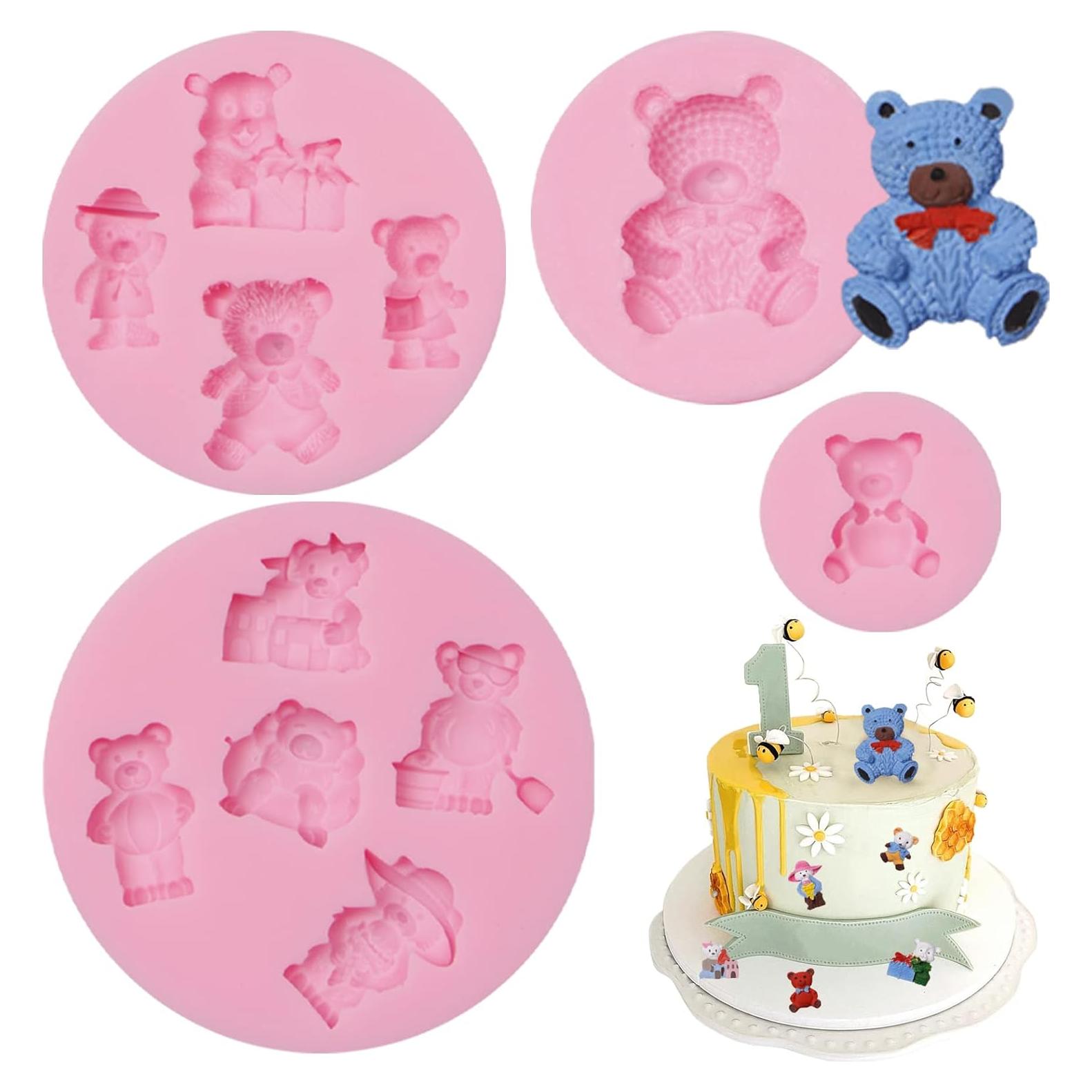 Moldes de Silicona para Pasteles Osito YWZBOMOLDRM 4 Pcs