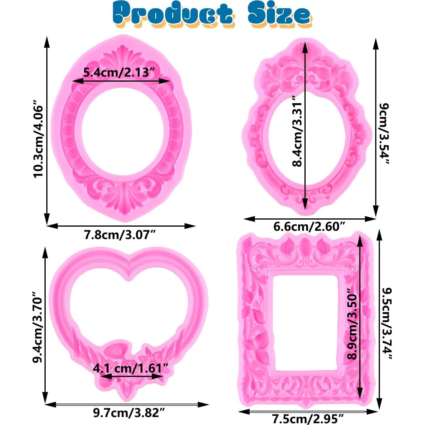 Molde de Silicona Mujiang para Fondant y Chocolate - Set de 4