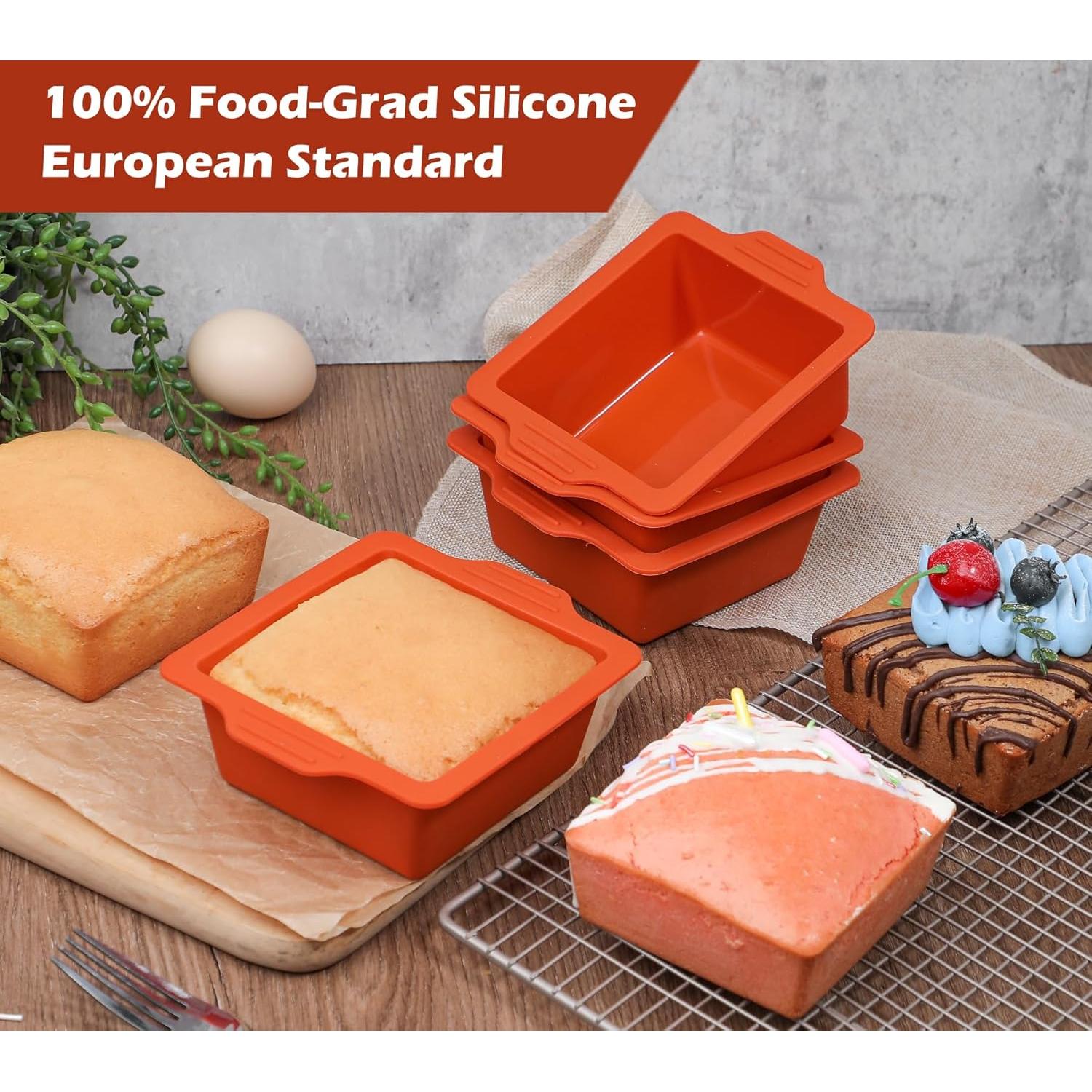 Moldes de Silicona Cuadrados Webake 4" Antiadherentes Set de 4