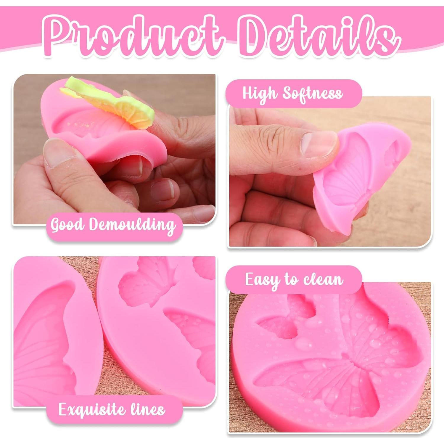 Juego de 6 Moldes de Silicona Mariposa Telooco para Chocolates