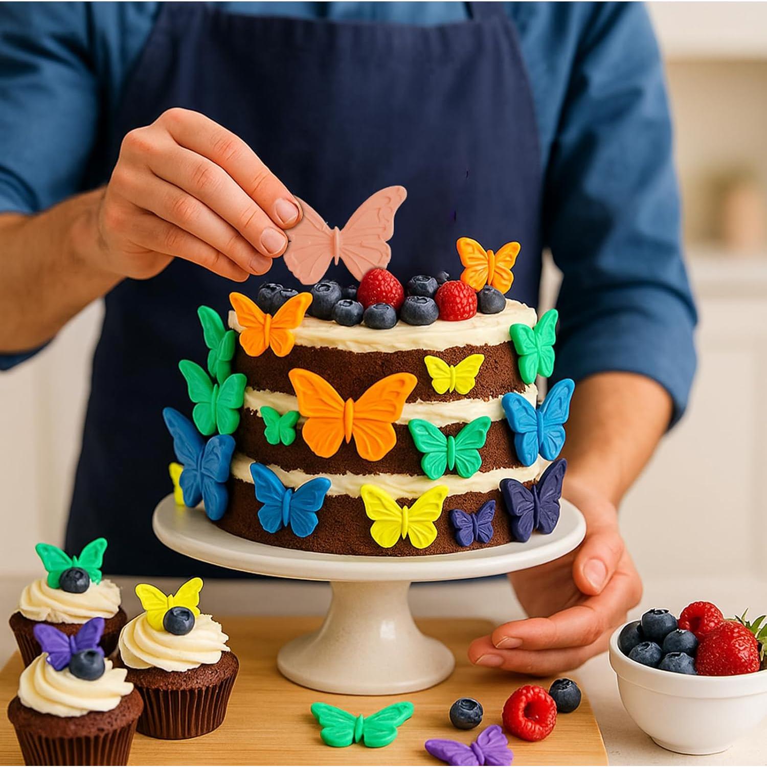 Juego de 6 Moldes de Silicona Mariposa Telooco para Chocolates