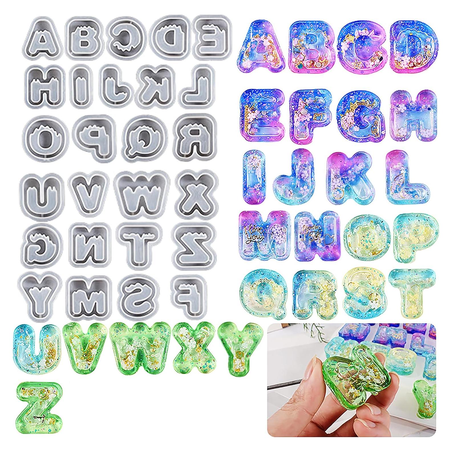 Moldes de Silicona para Velas y Resina 26 Letras EVERELAM