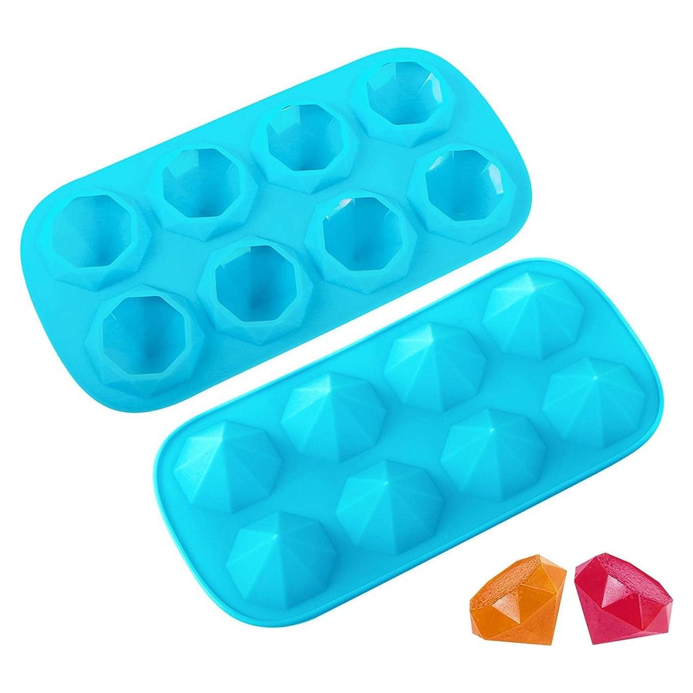 Moldes de Hielo Webake 2 Pack Silicona Diamante 16 Cavidades