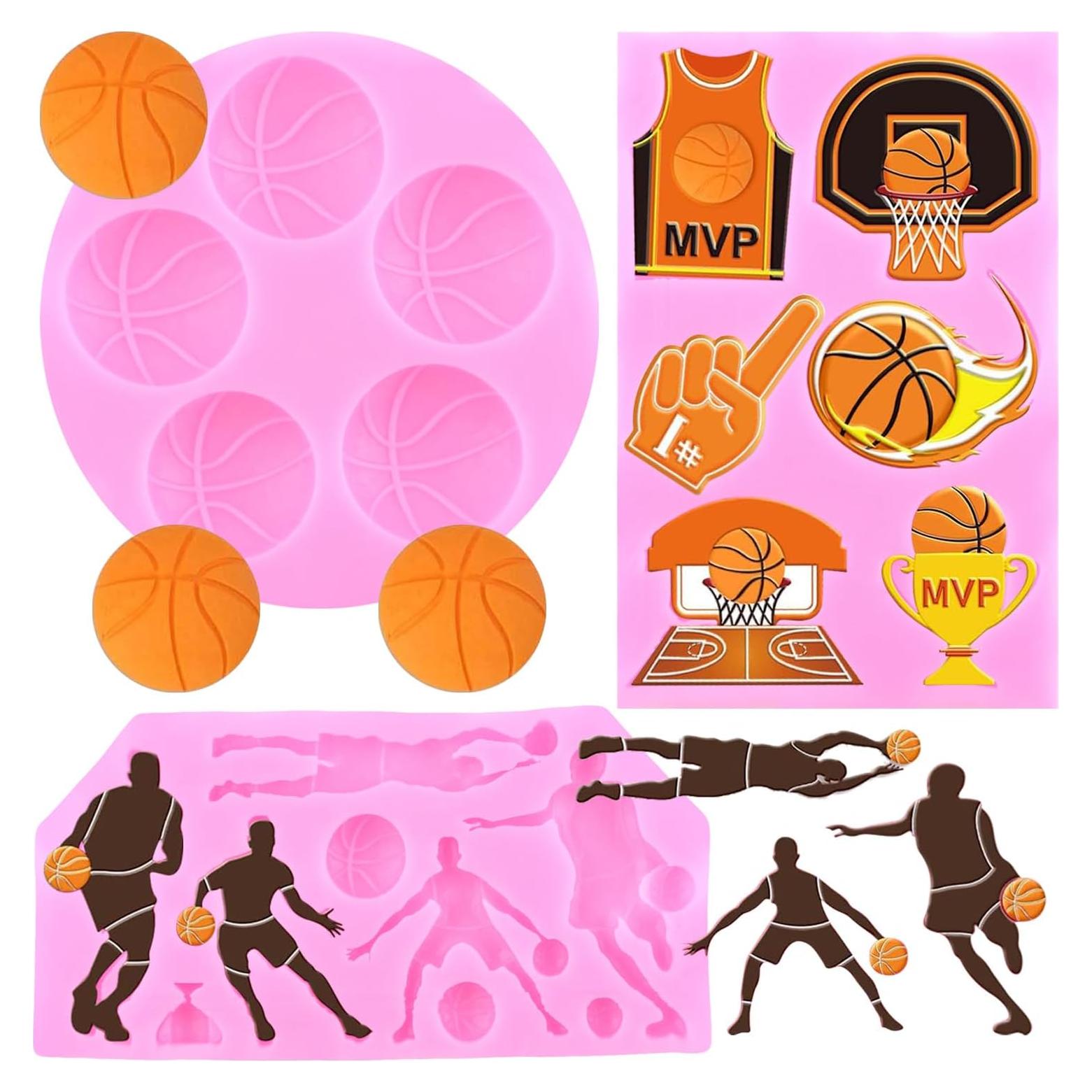 Moldes de Silicona para Fondant Baloncesto Mujiang Set de 3