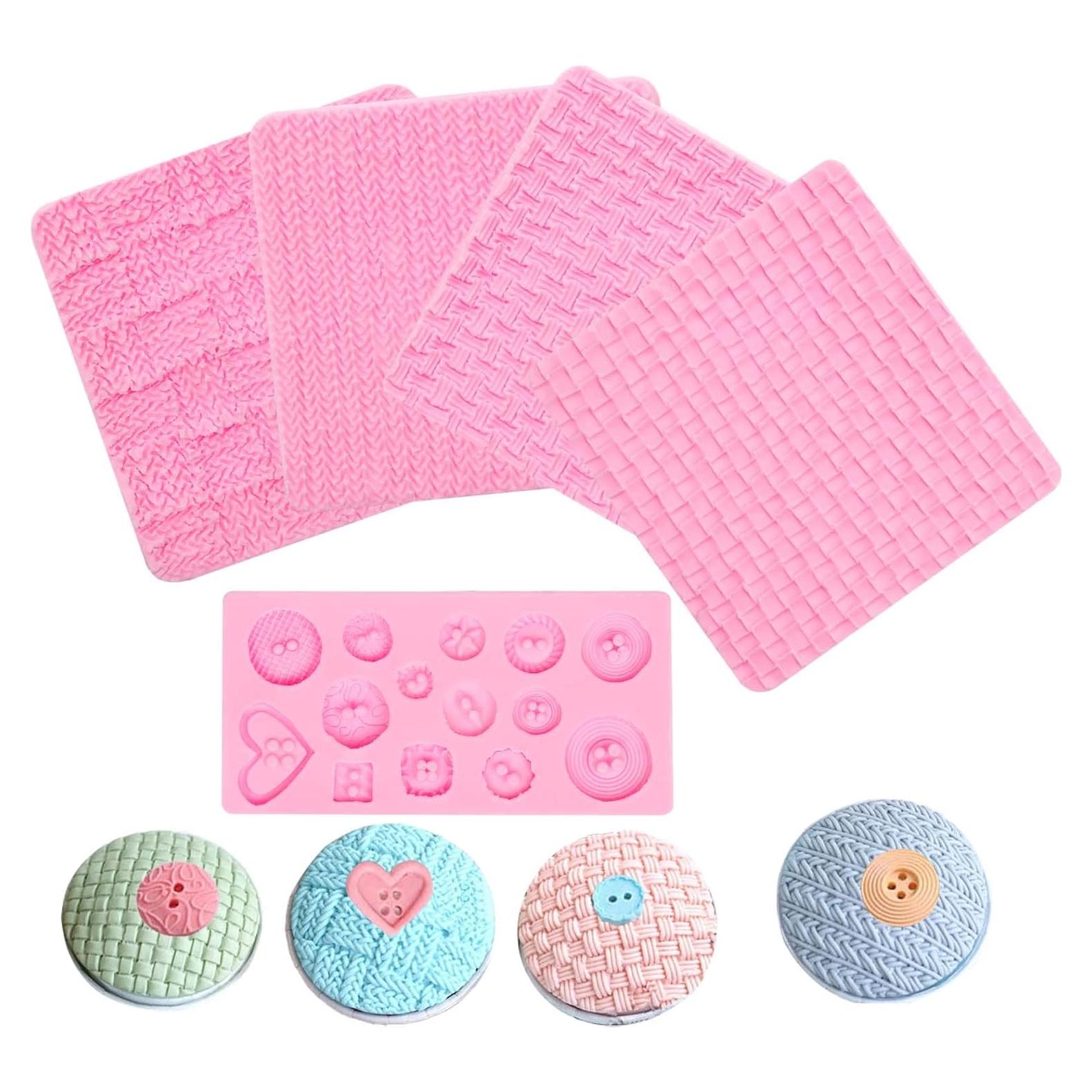 Moldes de Silicona para Fondant Muyulin - 5 Piezas para Pasteles