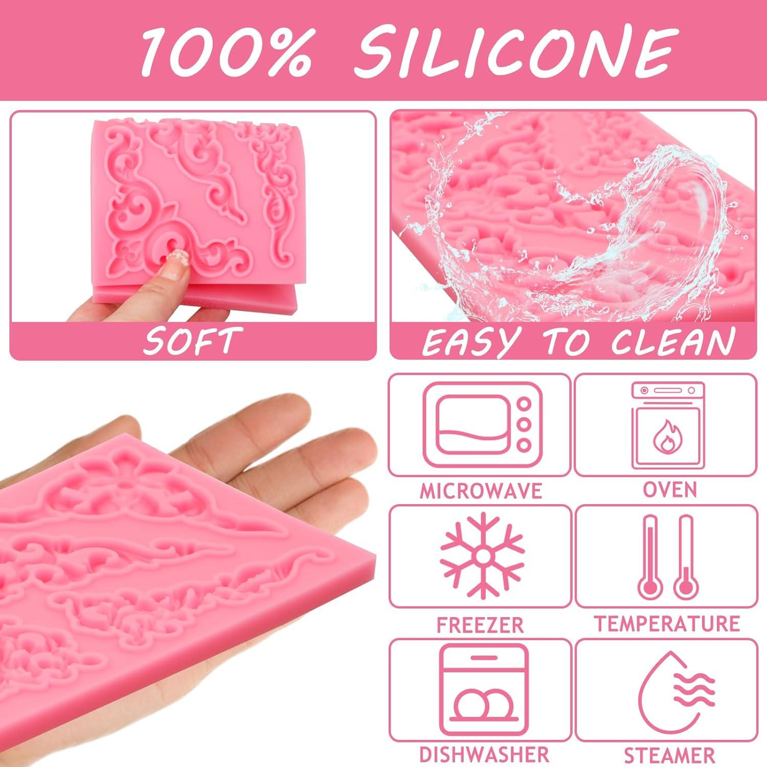 Molde de Silicona Barroca Rosa Octallow para Pasteles y Cupcakes
