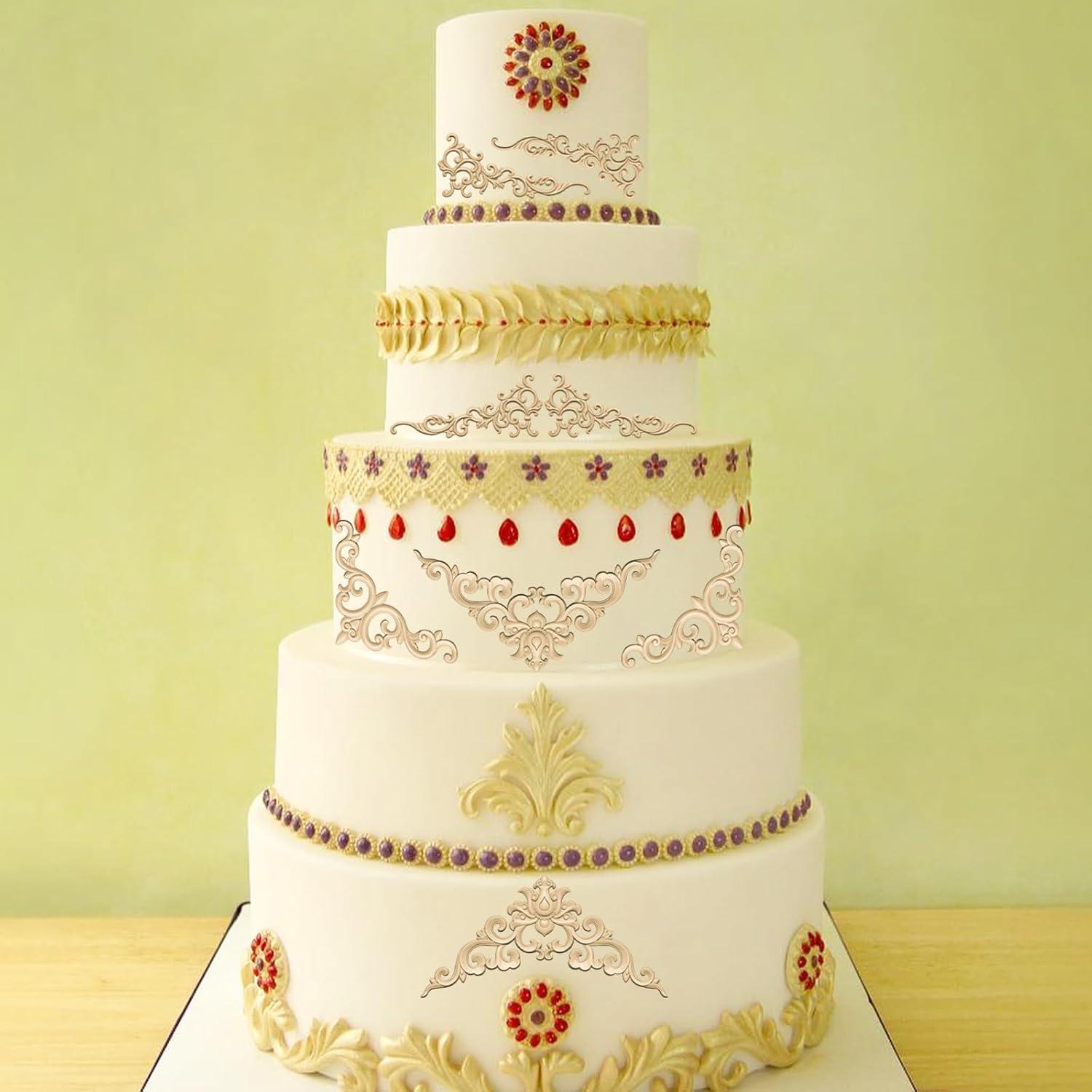 Molde de Silicona Barroca Rosa Octallow para Pasteles y Cupcakes