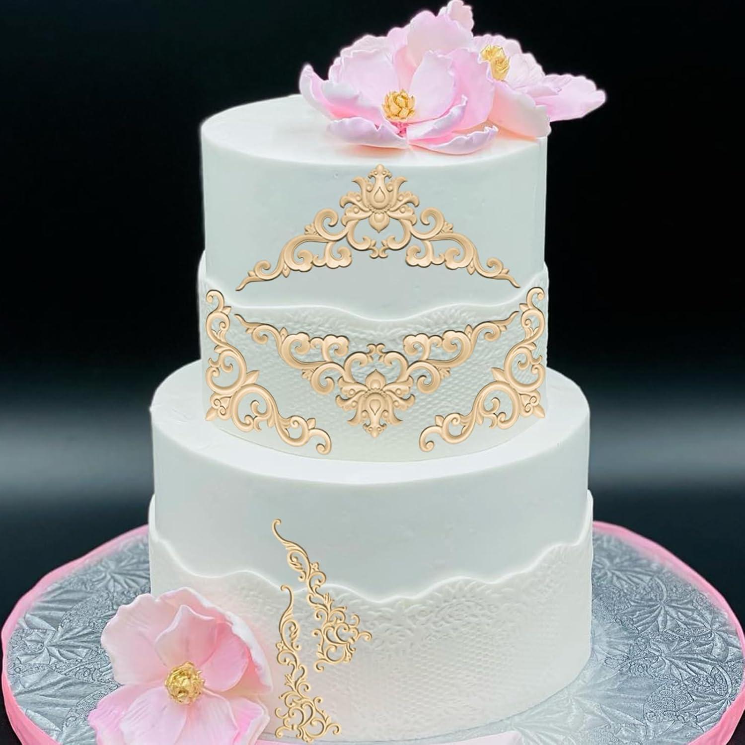 Molde de Silicona Barroca Rosa Octallow para Pasteles y Cupcakes