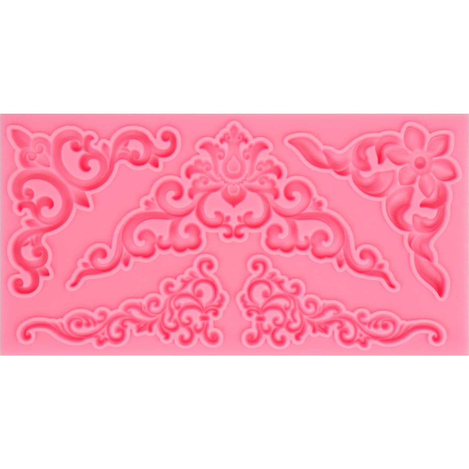 Molde de Silicona Barroca Rosa Octallow para Pasteles y Cupcakes