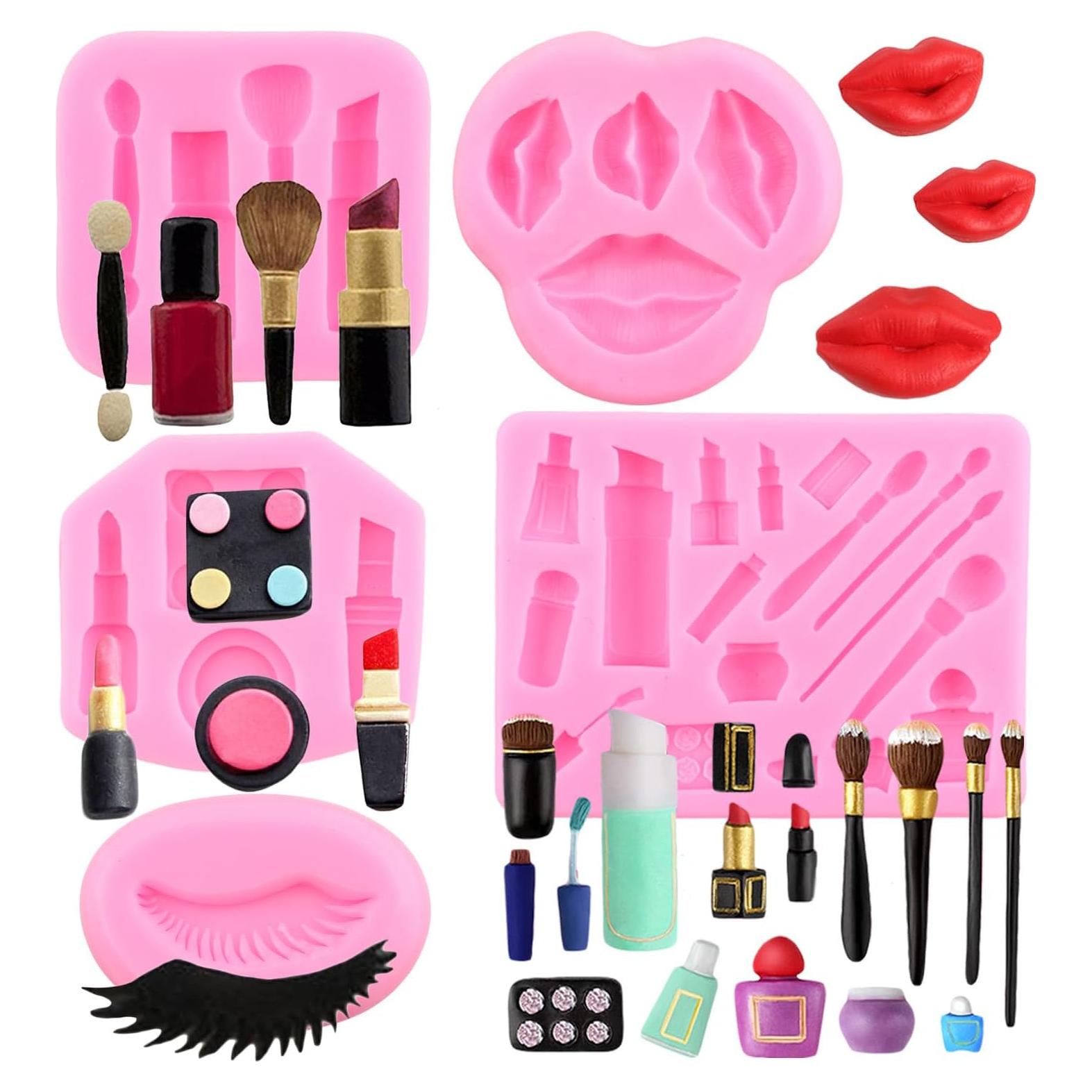 Moldes de Silicona para Pasteles ZiXiang - Tema Maquillaje 5 Piezas