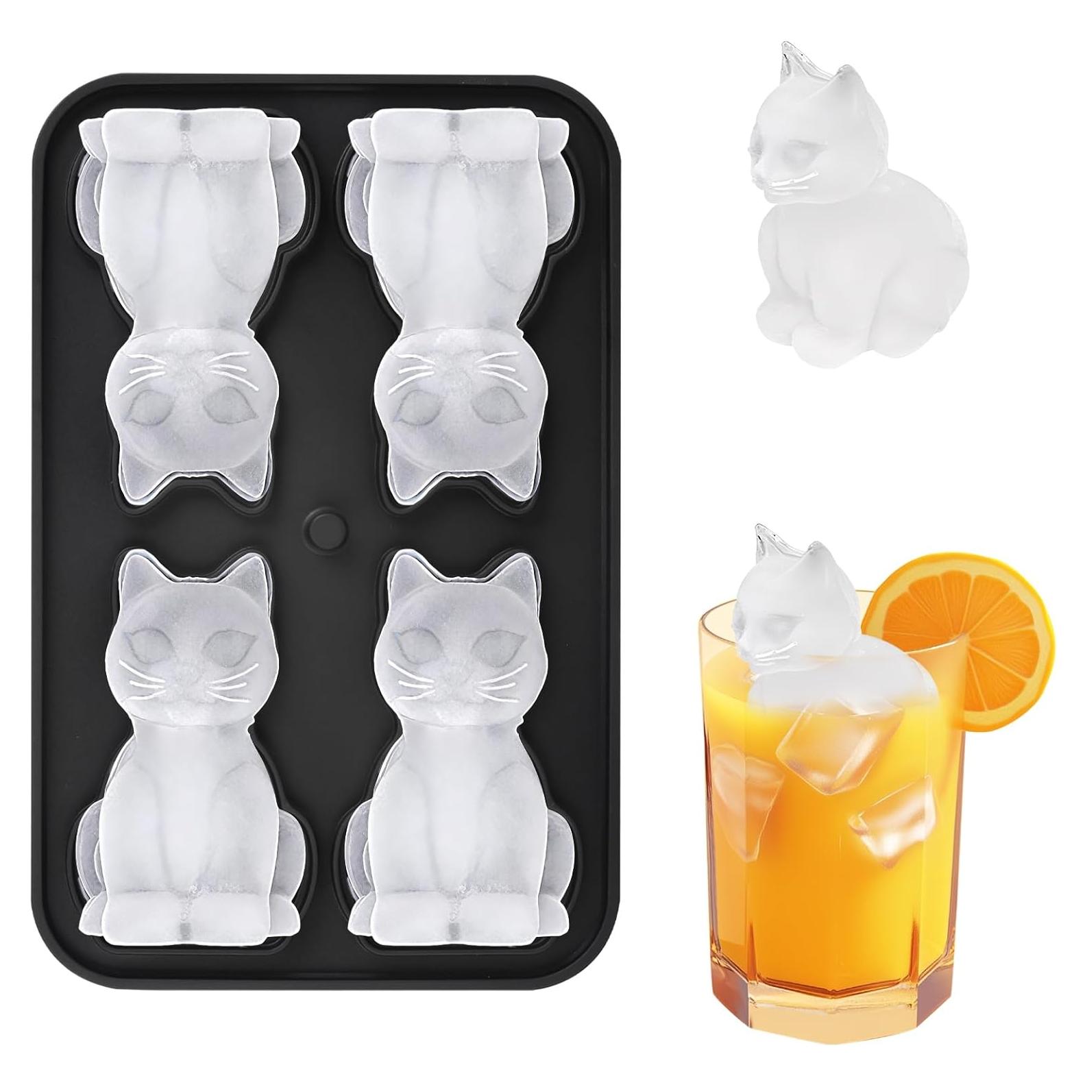 Molde de Hielo en Silicona Gato 3D BOBORedjia - 18.5x10.8 cm