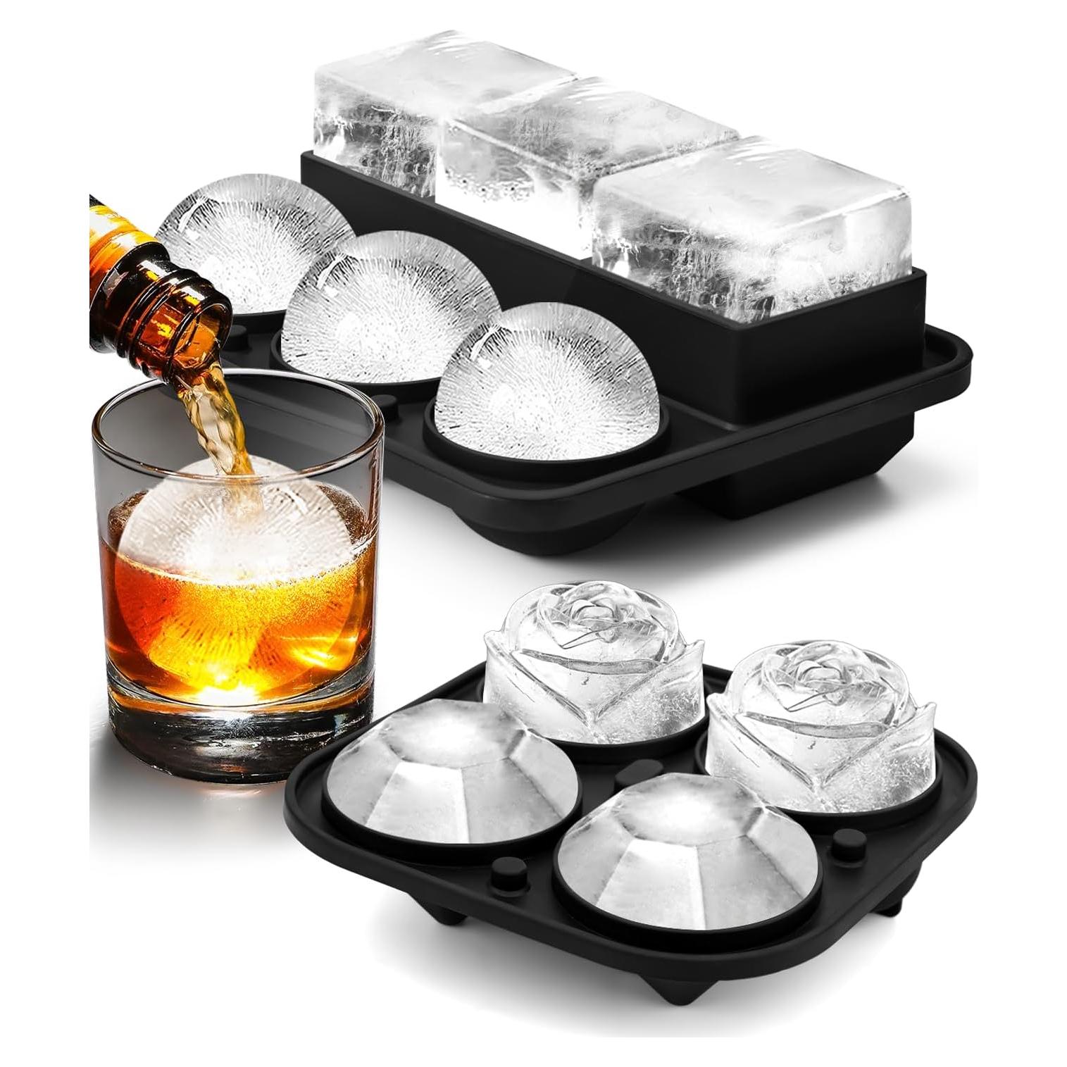Bandeja de Hielo Grande AMFOCUS con Tapa - Silicona Libre de BPA