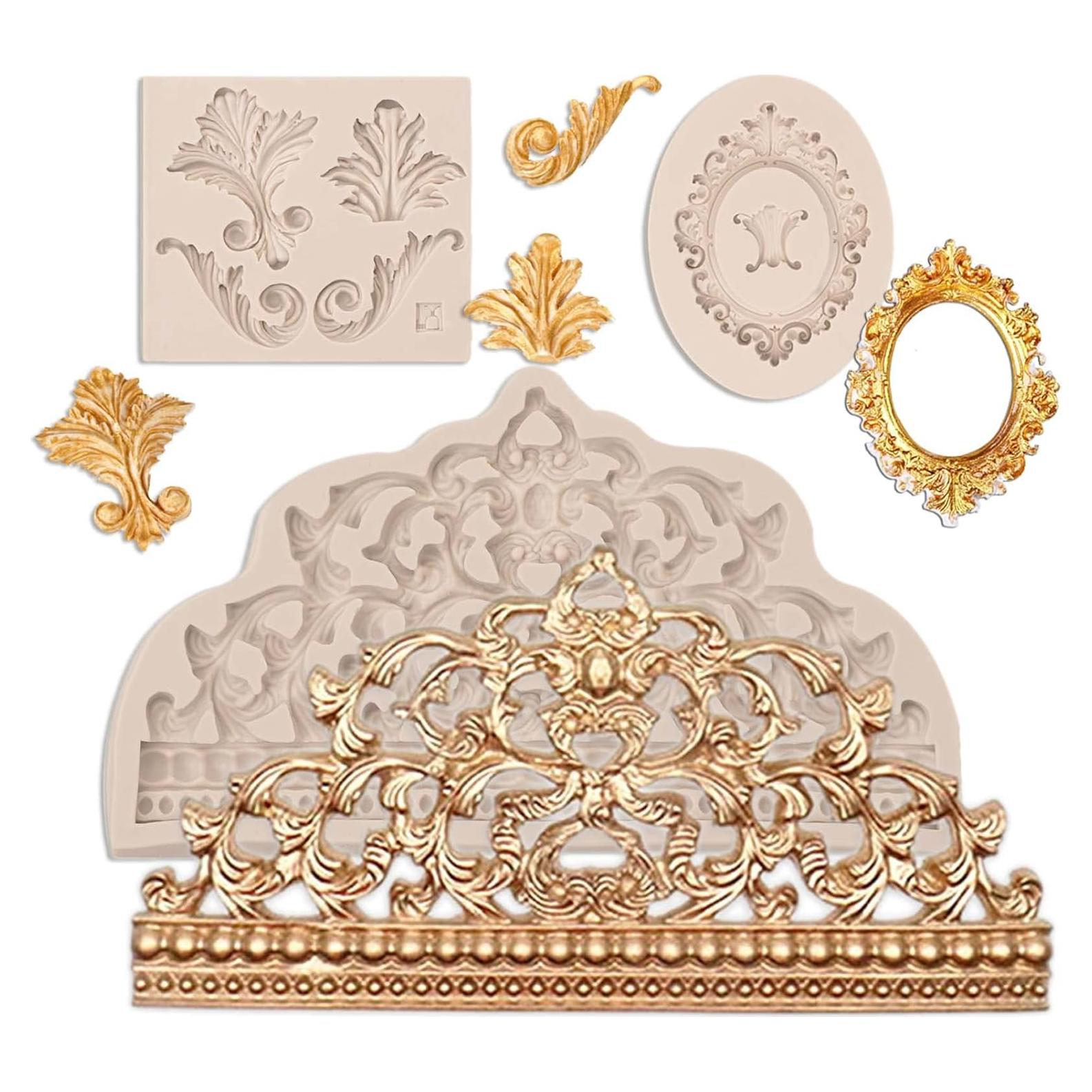 Moldes de Fondant de Silicona Barrocos Muyulin - 3 Pcs