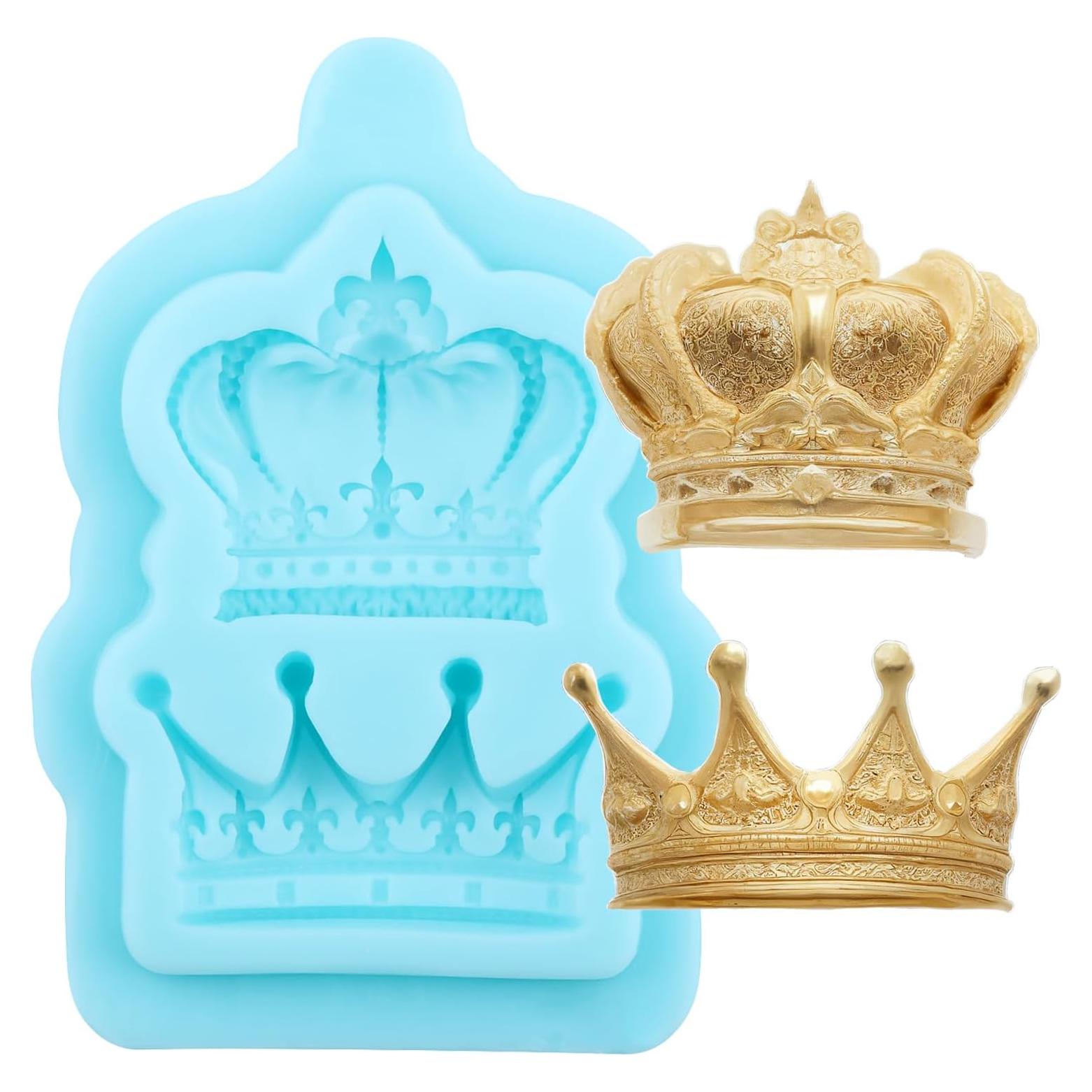 Molde de Silicona para Fondant de Corona 3D Azul - 6.5x9.5 cm