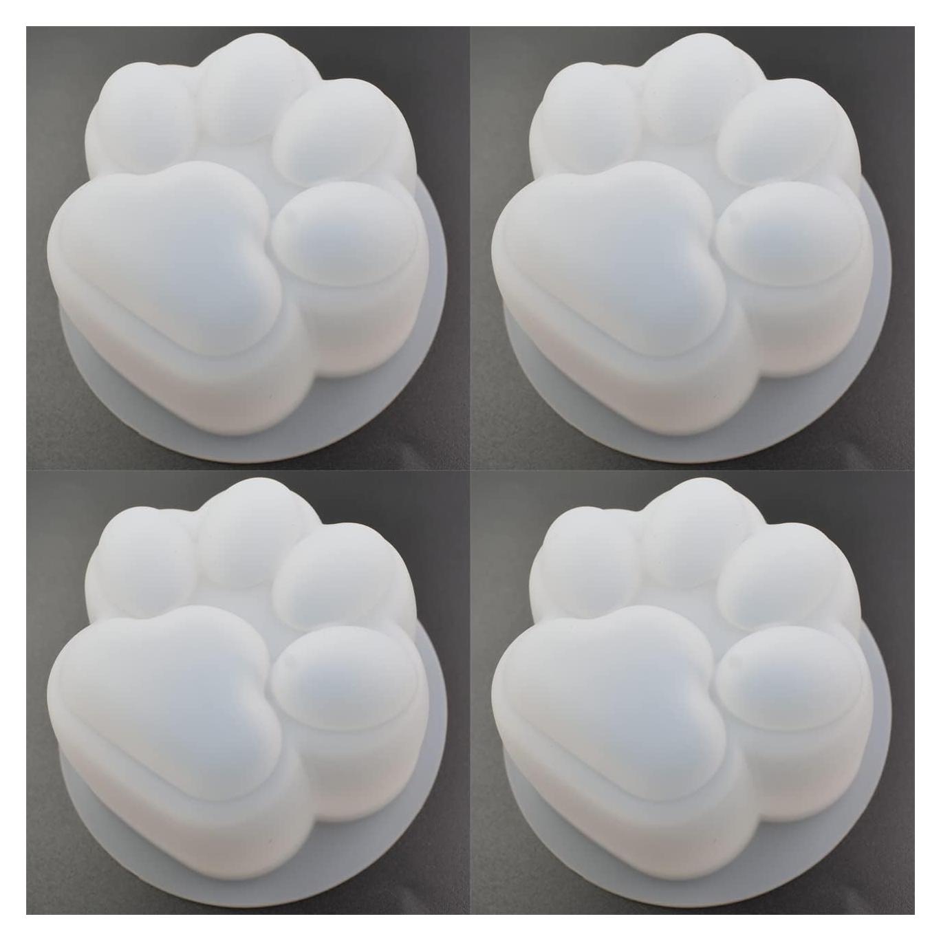 Molde de Silicona para Velas y Jabones QTTLLI - Patas de Gato 4 Piezas