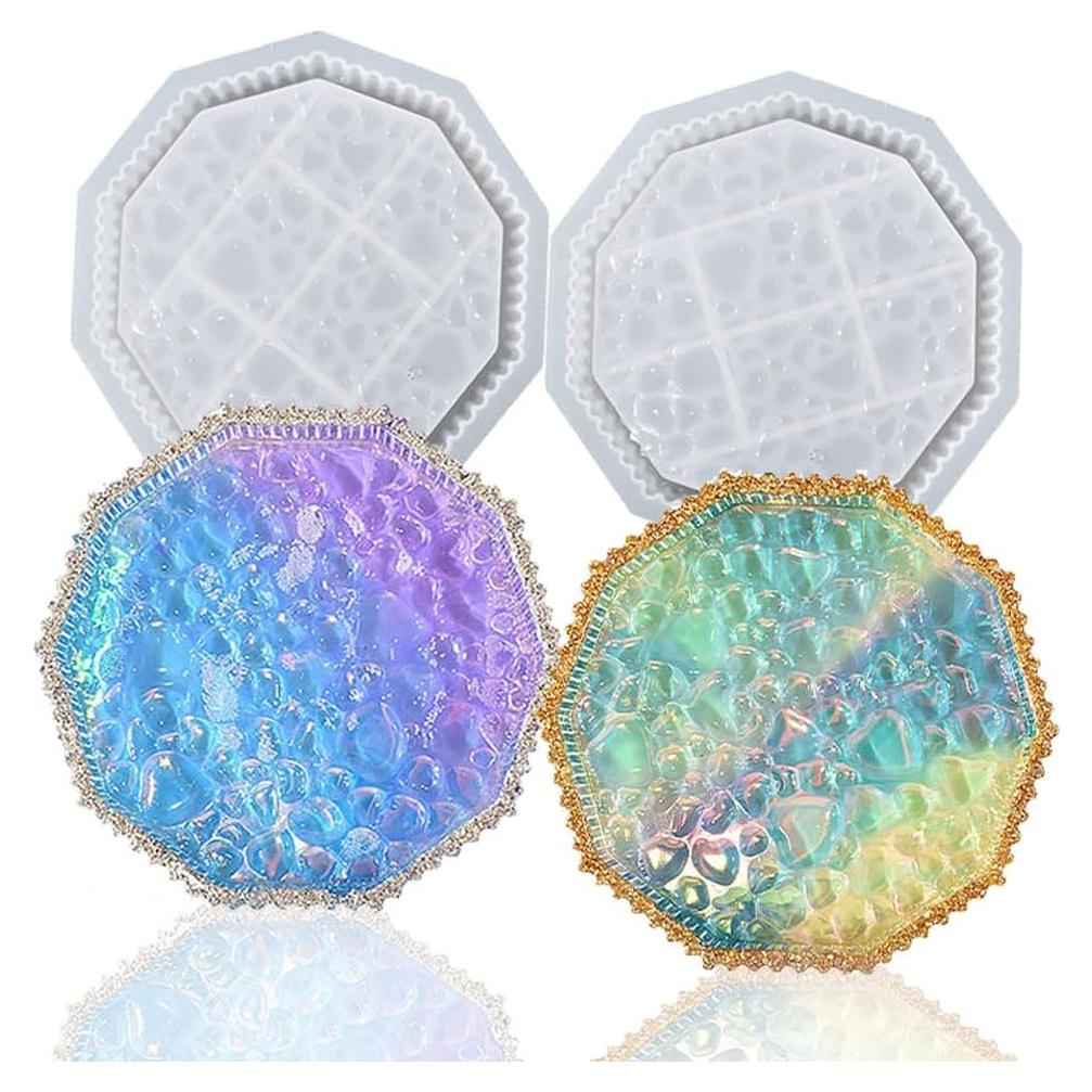 Moldes de Silicona para Resina BIGEBO - 2 Pcs Redondos 17 cm