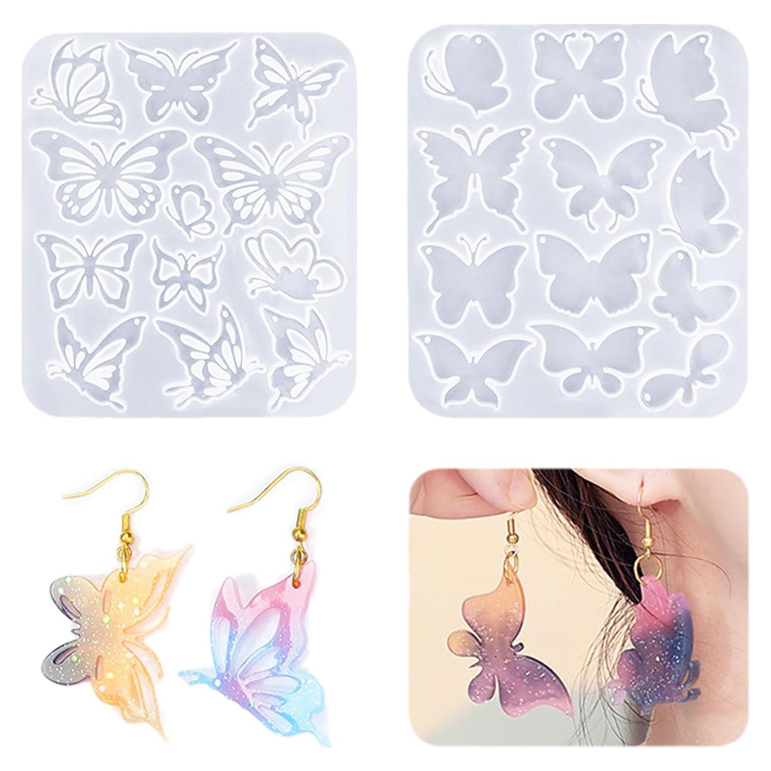 Moldes de Silicona para Aretes de Resina GULELAYAR 2 Piezas