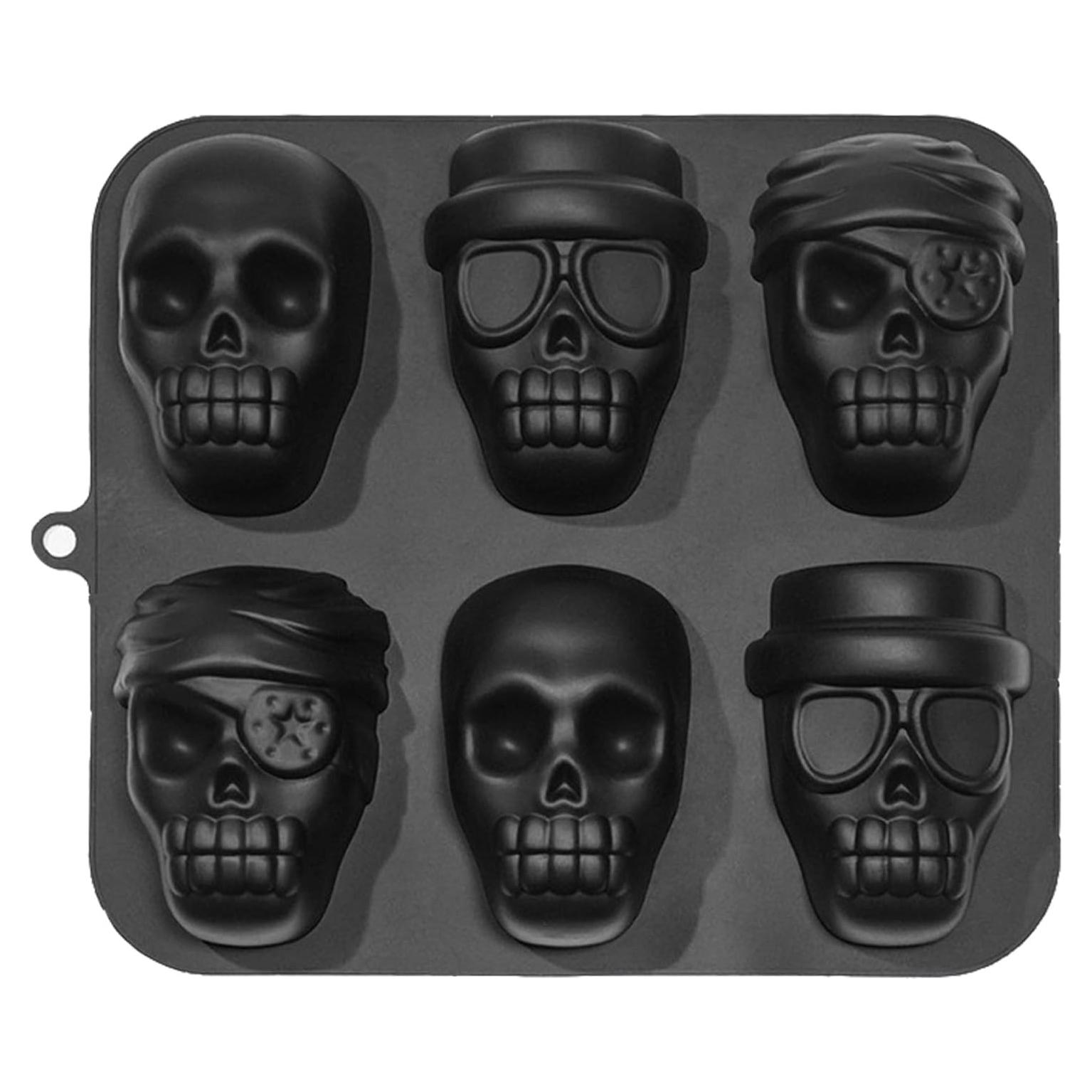 Molde de Silicona para Pastel Calavera TinLeJa 6 Cavidades