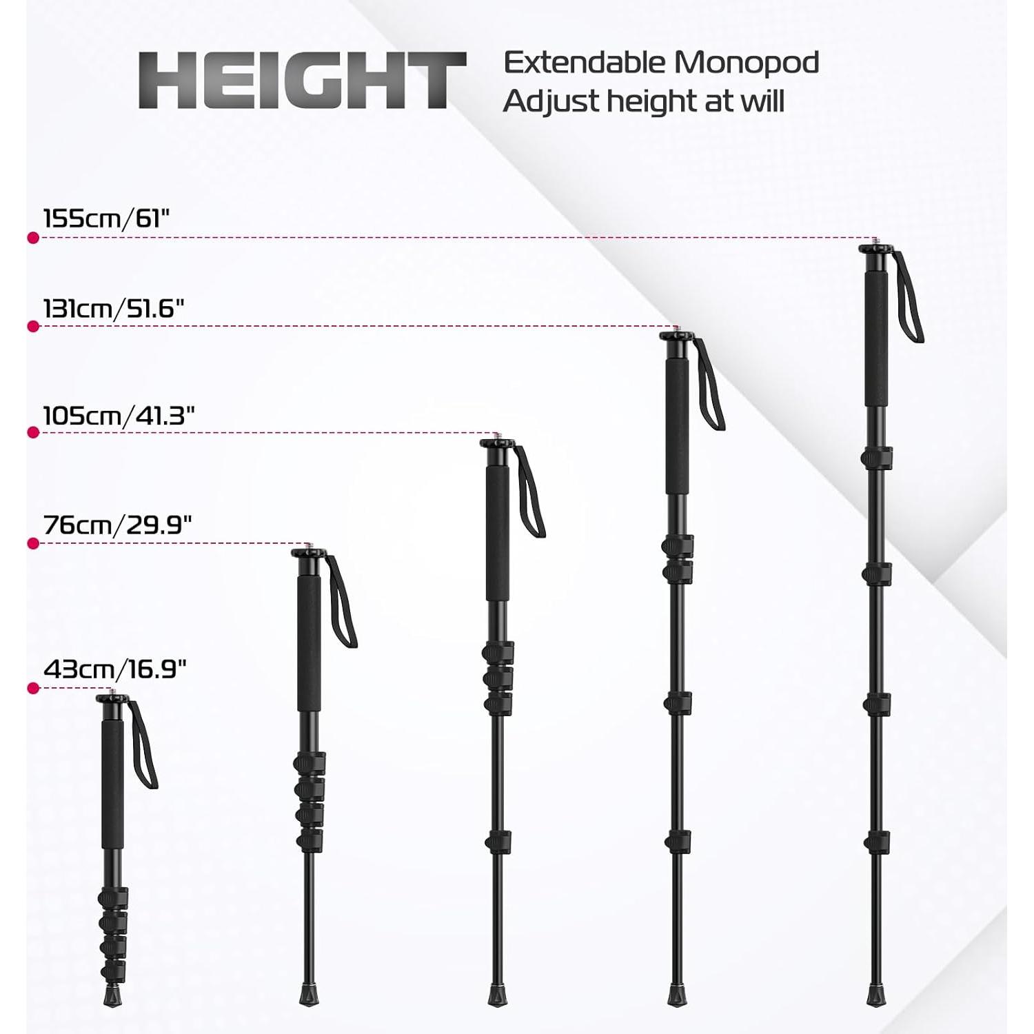 Monopod de Cámara Ulanzi TB12 155cm Aluminio Portátil