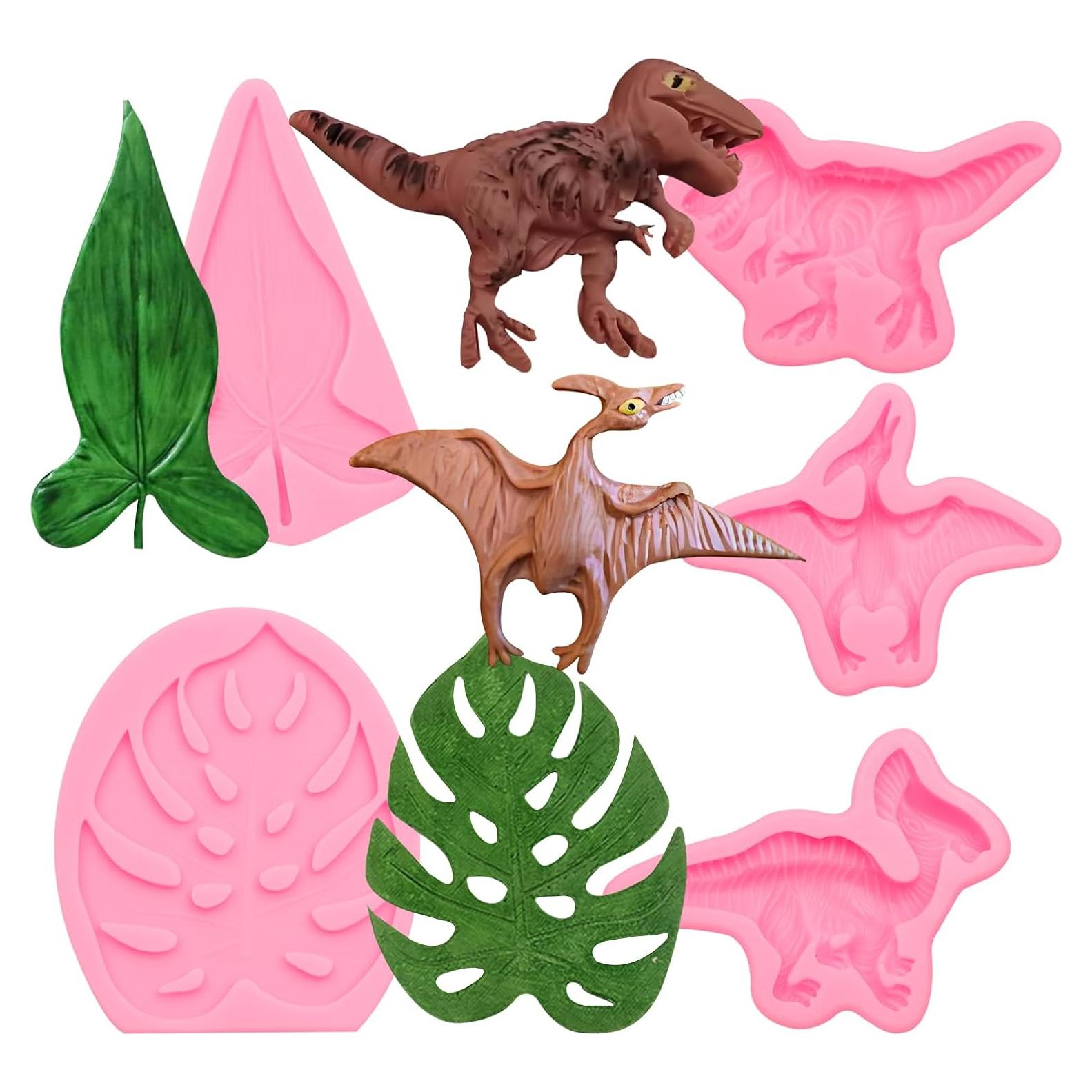 Molde de Silicona Fondant Dinosaurio Muyulin - 5 Piezas