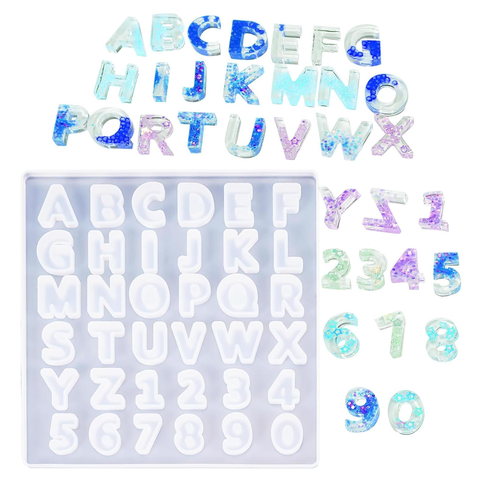 Molde de Silicona para Alfabeto y Números Alas de Ángel