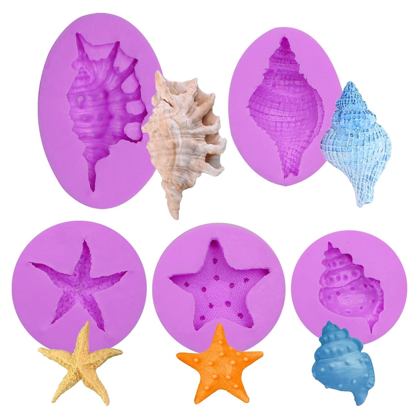 Set de 5 Moldes de Silicona Oceánicos ACVCATTO para Pasteles