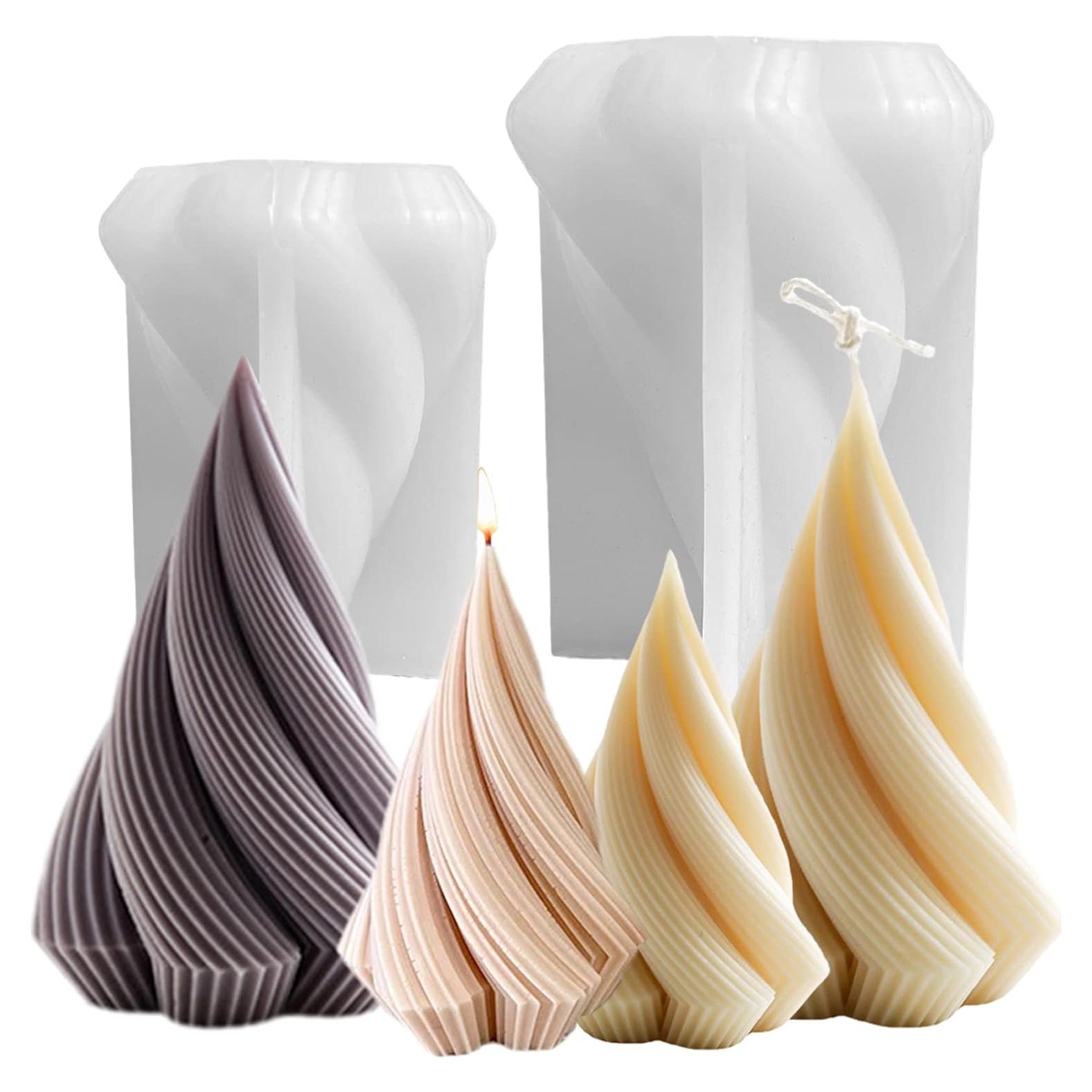 Molde de Vela Espiral de Silicona LSLEVA - 2 Piezas 8.9x12.4cm