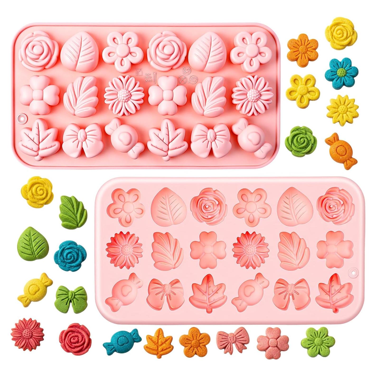 Moldes de Silicona para Caramelo Matwsec - 2 Piezas Flor