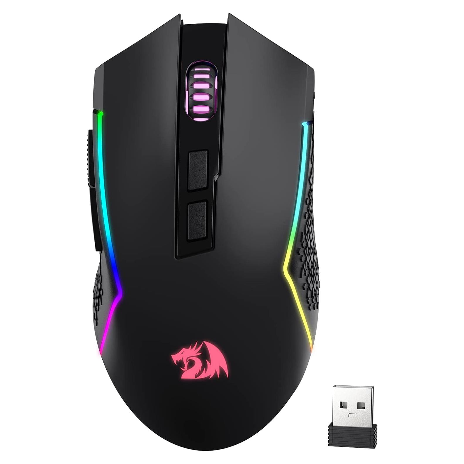 Ratón Gaming Inalámbrico Redragon M693, 8000 DPI, Rosa