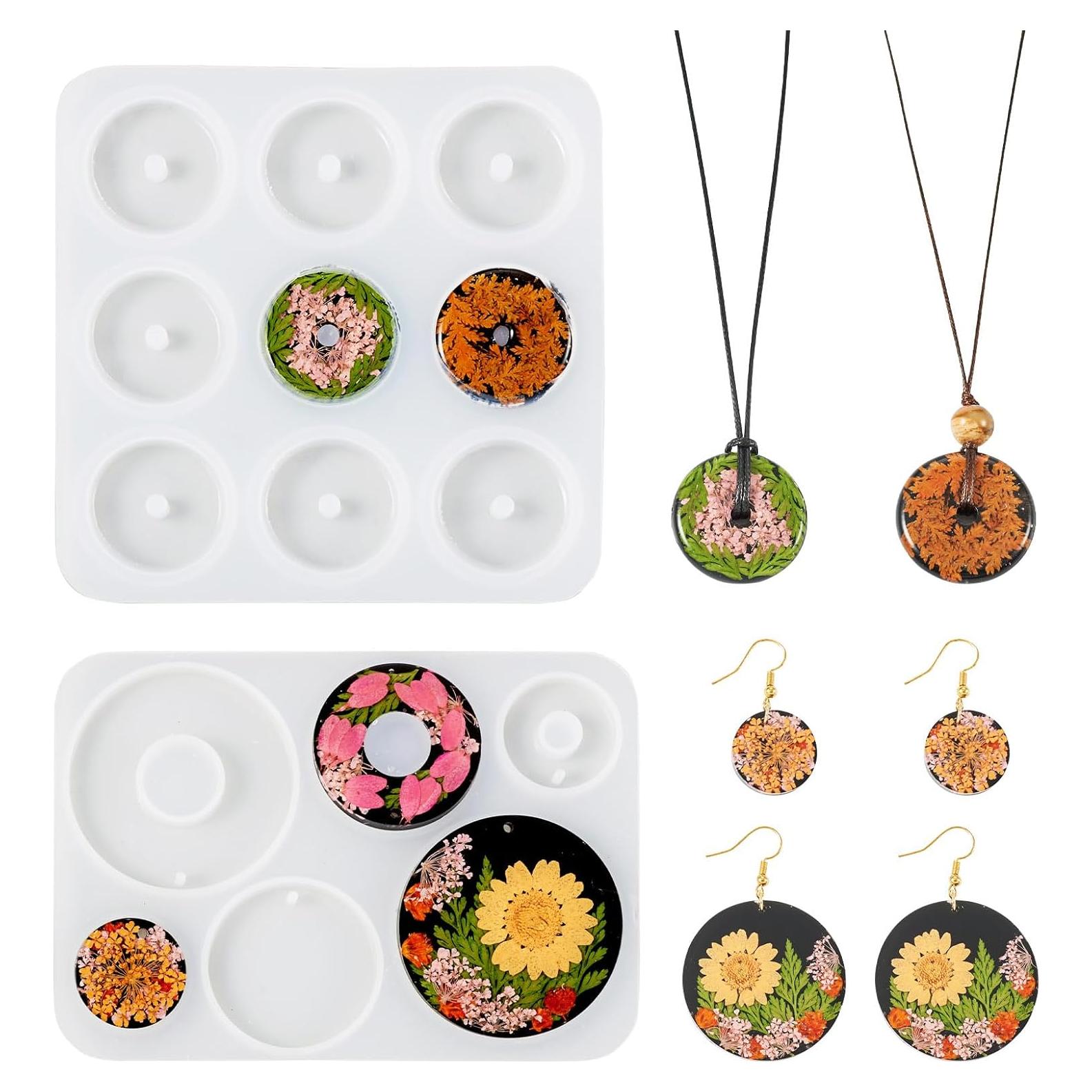 Moldes de Silicona para Pendientes Beadthoven 2 Pcs DIY Resina