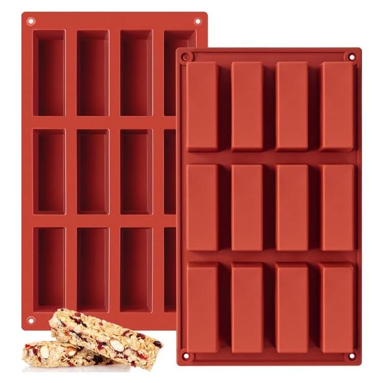 Moldes de Silicona CLUEWR para Barras de Granola - 12 Cavidades
