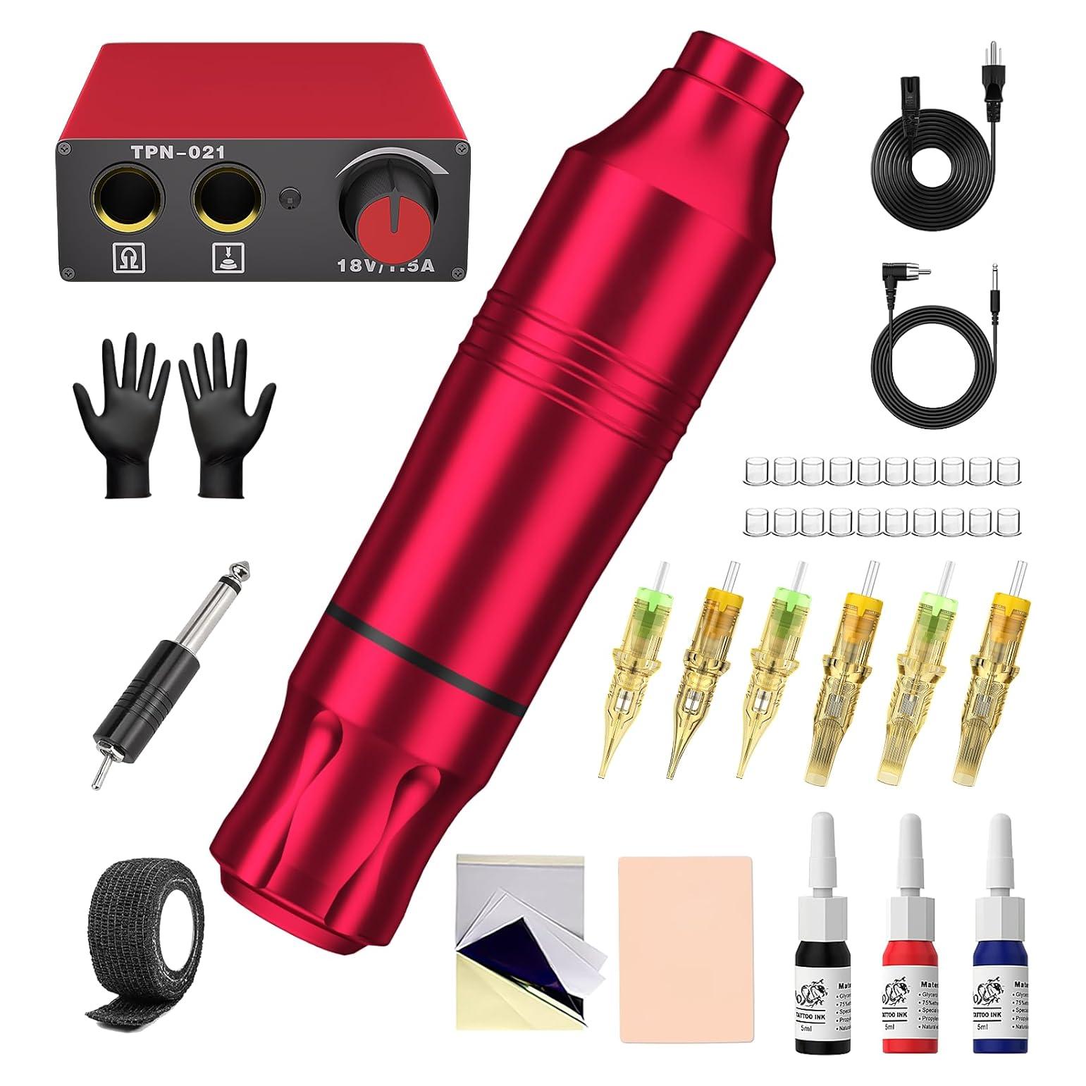 Kit de Tatuaje Profesional Blackbudda CTG003-R, Pluma Rotativa