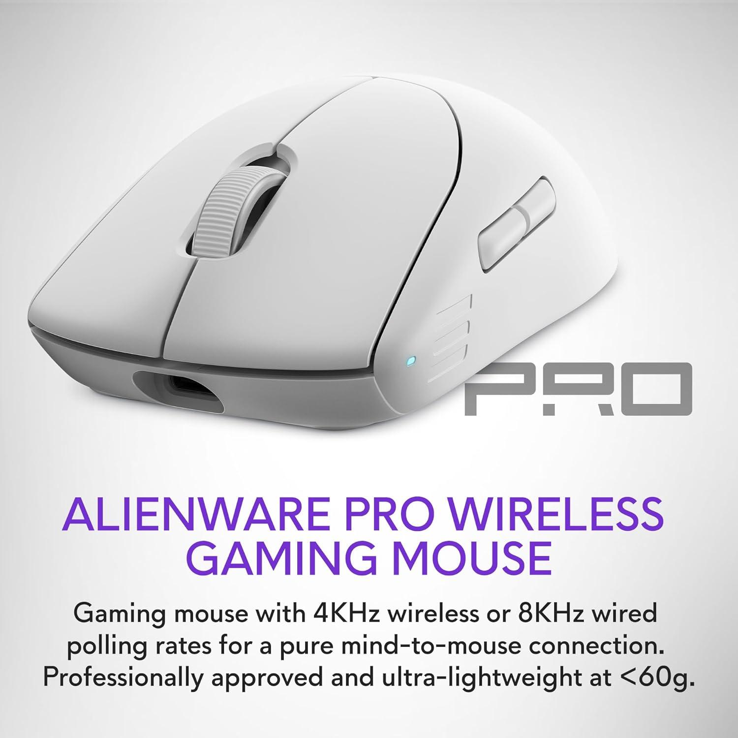 Ratón Gaming Inalámbrico Alienware Pro - Luz Lunar, 6 Botones