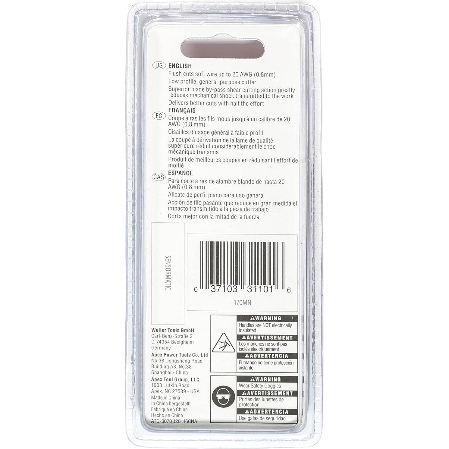 Cortador de Shear Weller Xcelite 170MN - Metal, 20 AWG