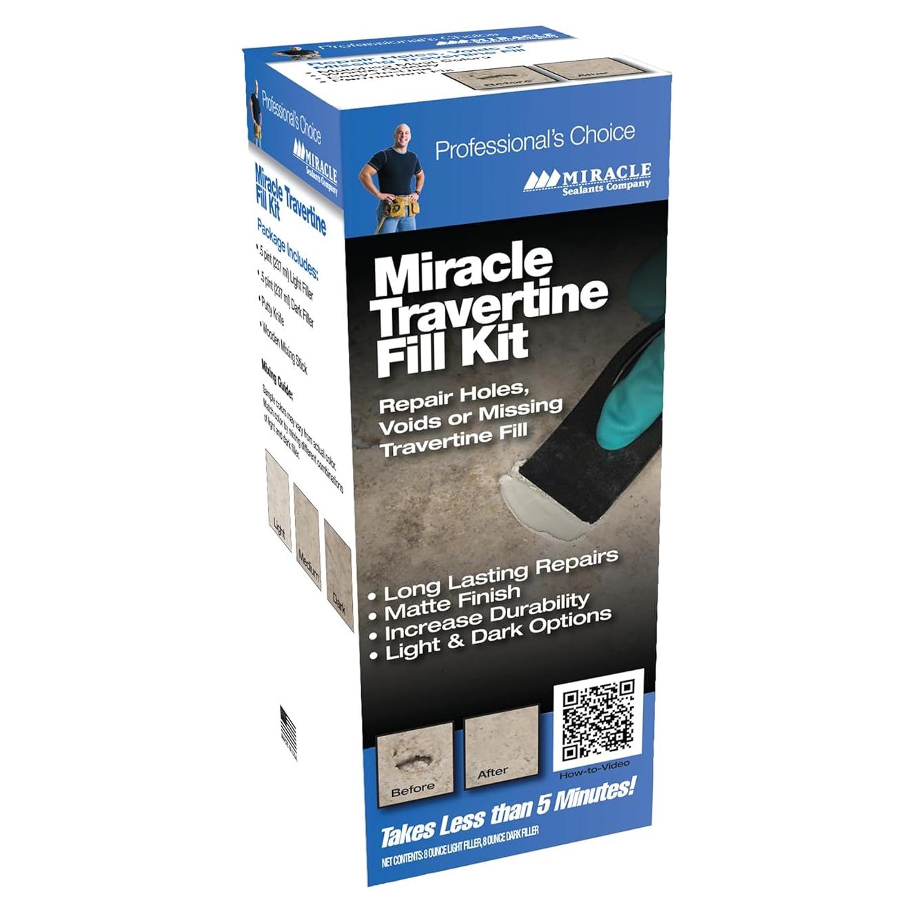 Kit de Relleno de Travertino Miracle Sealants 8 oz