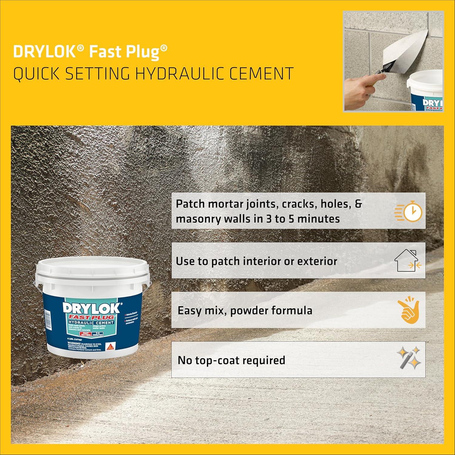 Cemento Hidráulico Drylok Fast Plug 1.81 kg - Detiene Filtraciones