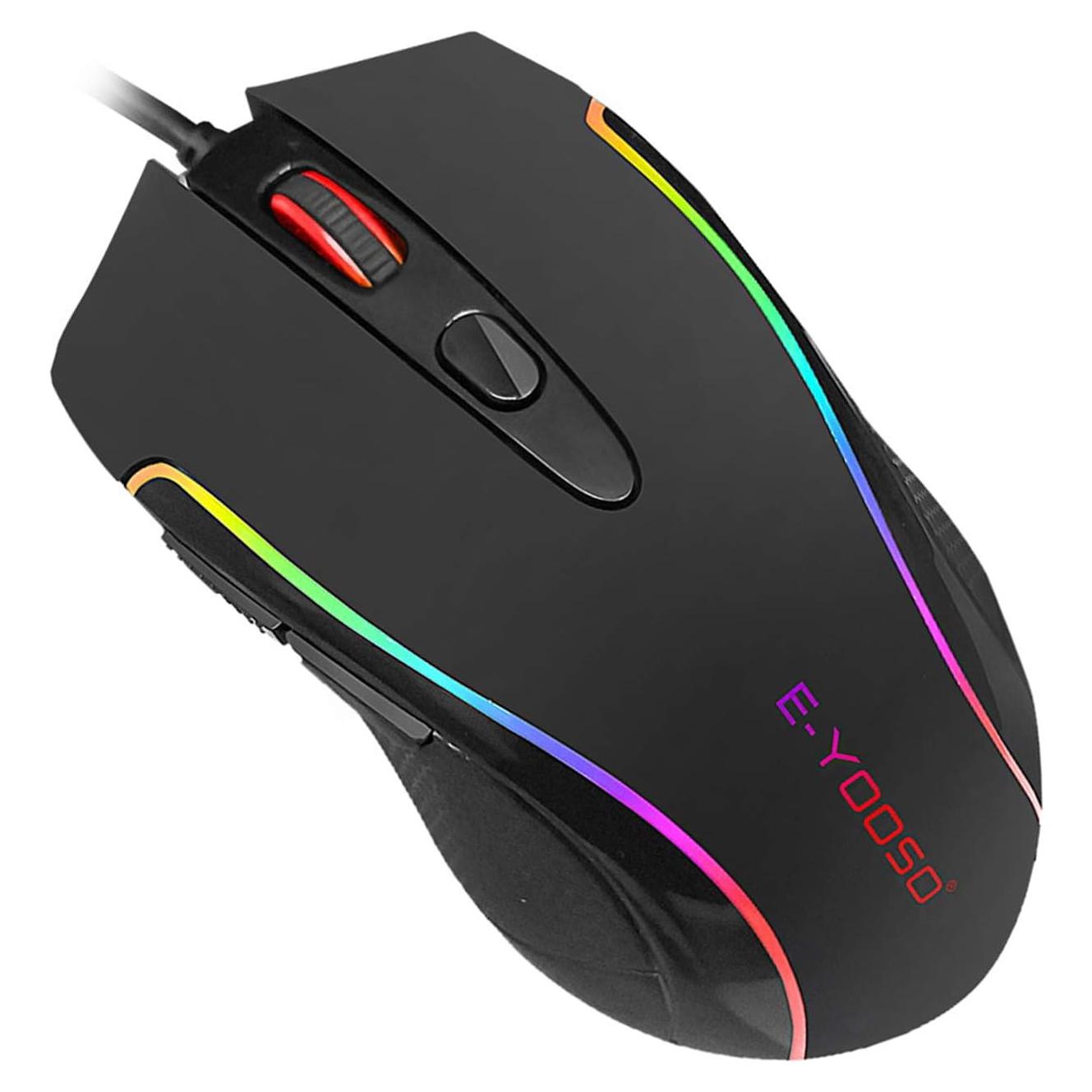 E-YOOSO Ratón Gaming Cableado RGB 6400 DPI 6 Botones