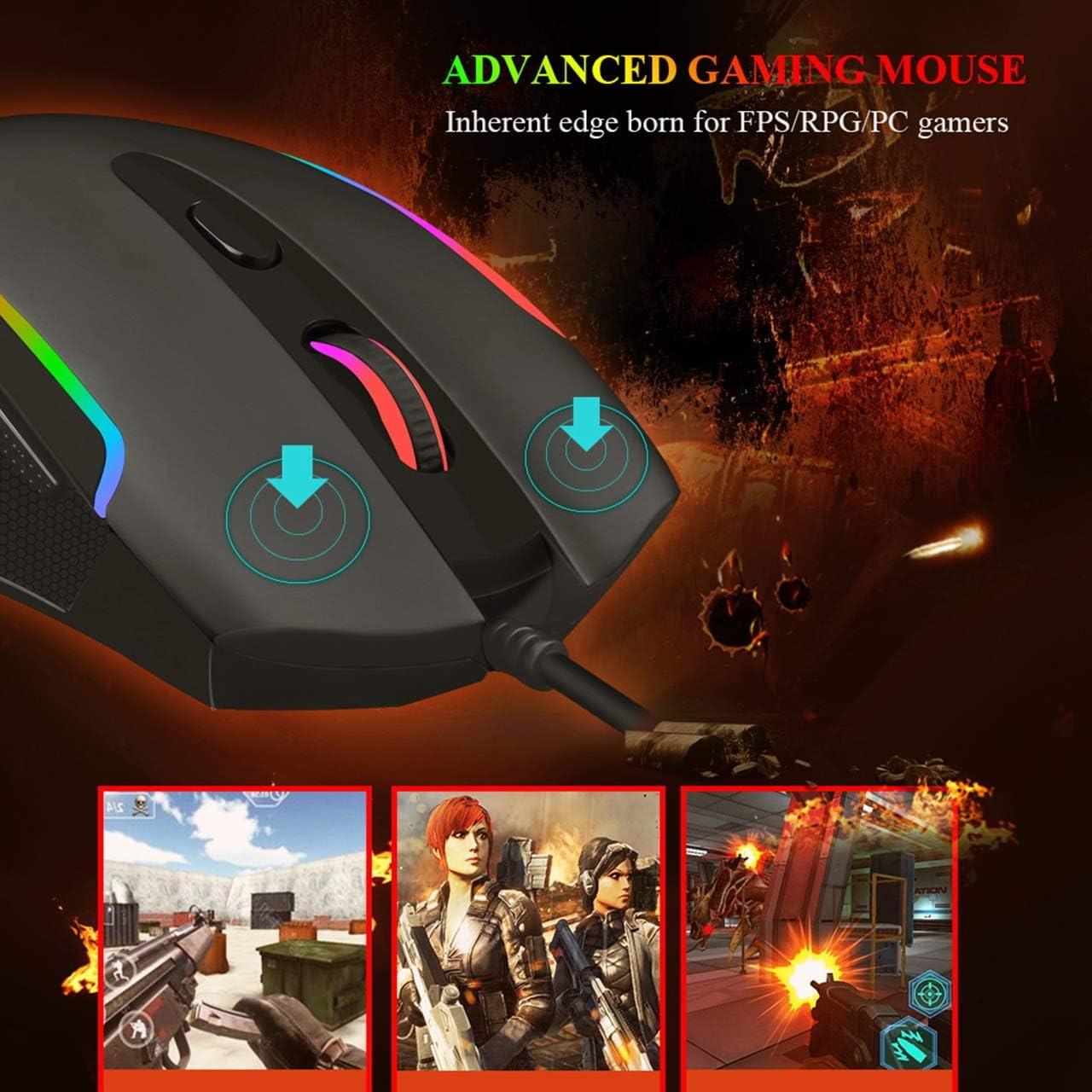 E-YOOSO Ratón Gaming Cableado RGB 6400 DPI 6 Botones