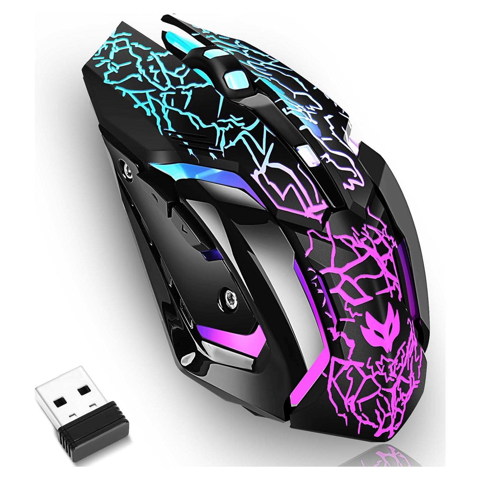 Ratón Gaming Inalámbrico Lacolain T49 Ergonómico RGB 1600 DPI