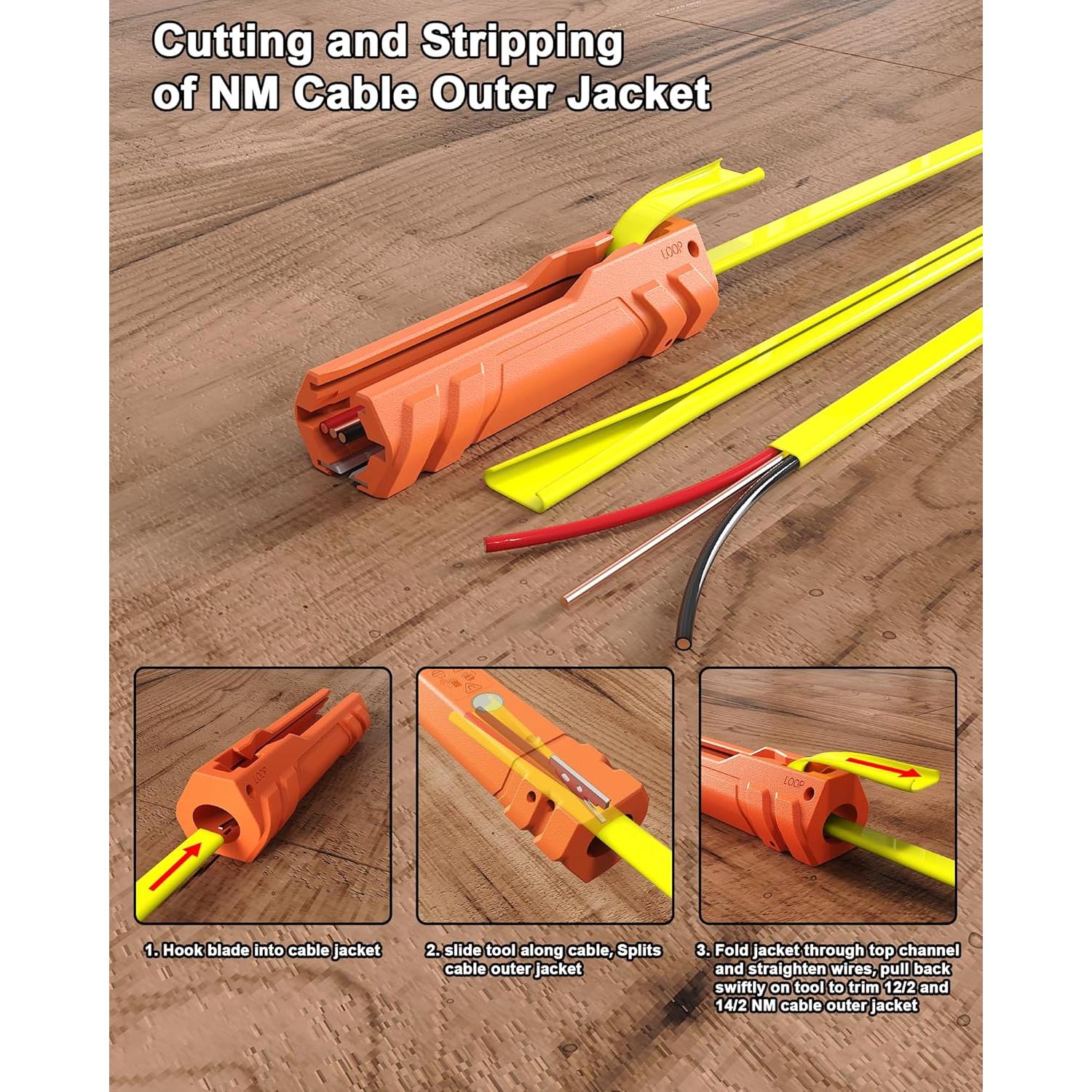 Desforrador de Cables Xiaoqiong 12-14 AWG Naranja Portátil