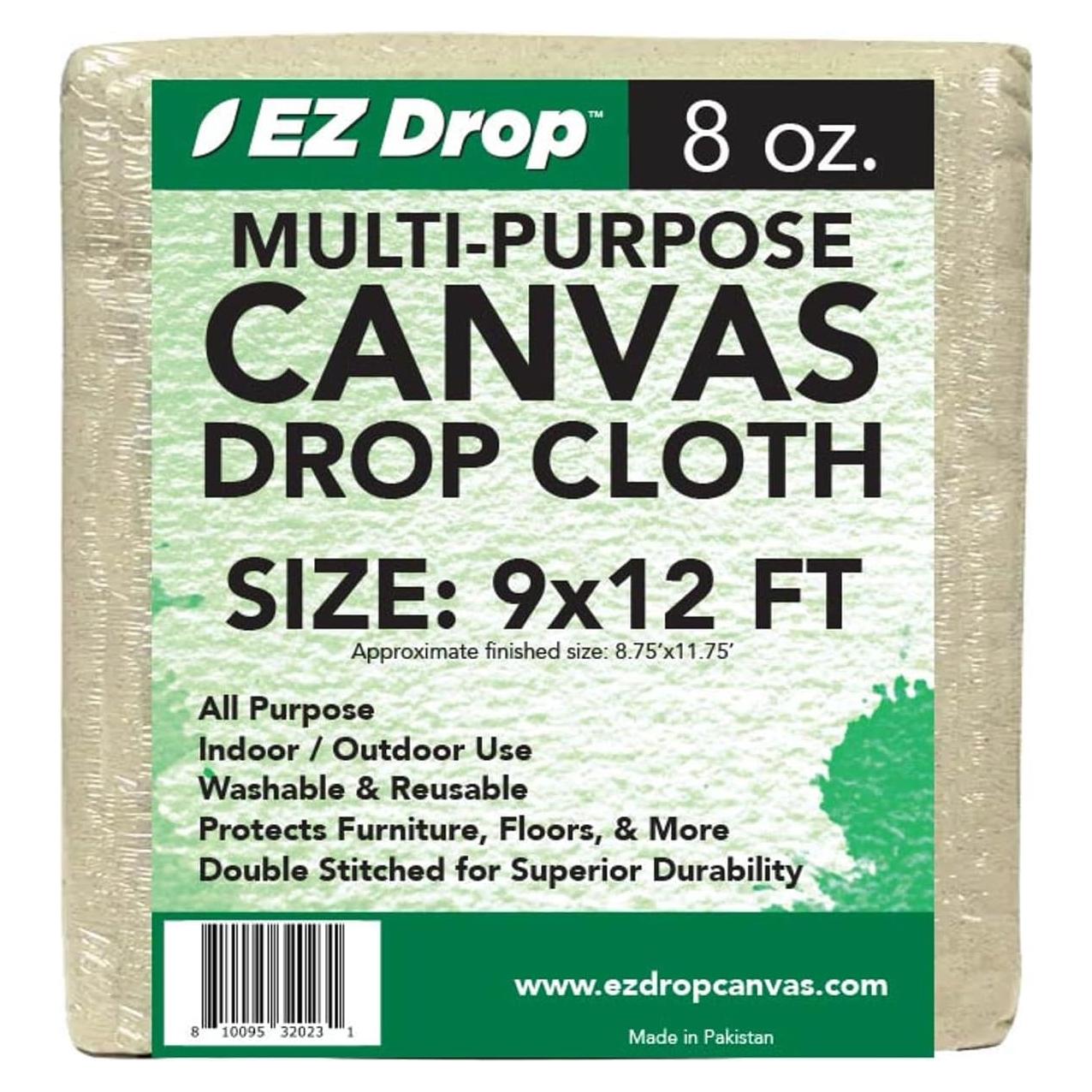 Tela de Lona de Algodón EZ Drop 2.74m x 3.66m Reutilizable