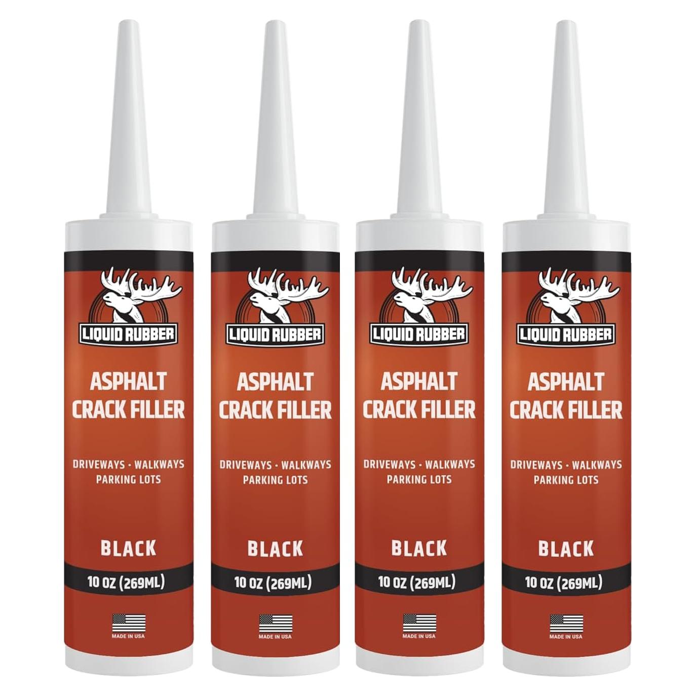 Relleno de Grietas de Asfalto Liquid Rubber - Sellador 4x10oz