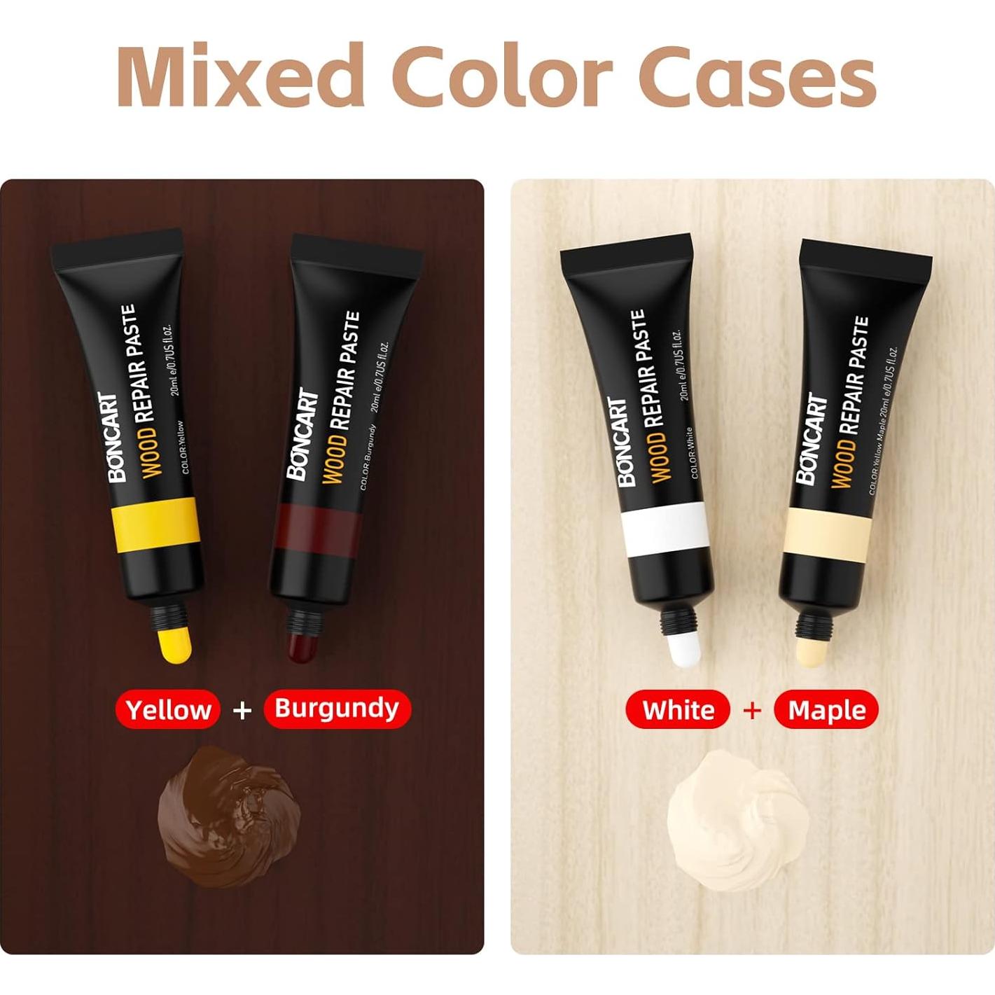 Kit de Reparación de Madera Boncart - 12 Colores, 40g Masilla