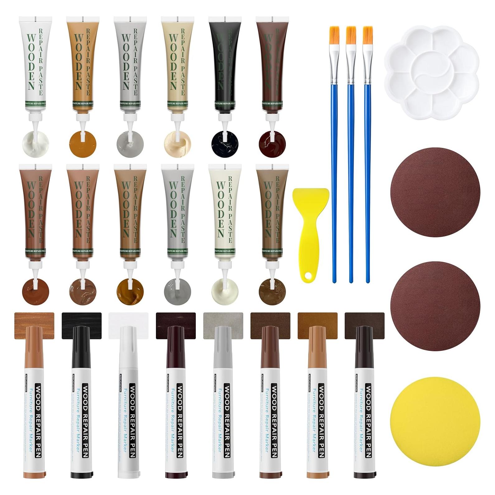 Kit de Reparación de Muebles de Madera Oriflame - 12 Rellenos y 8 Marcadores