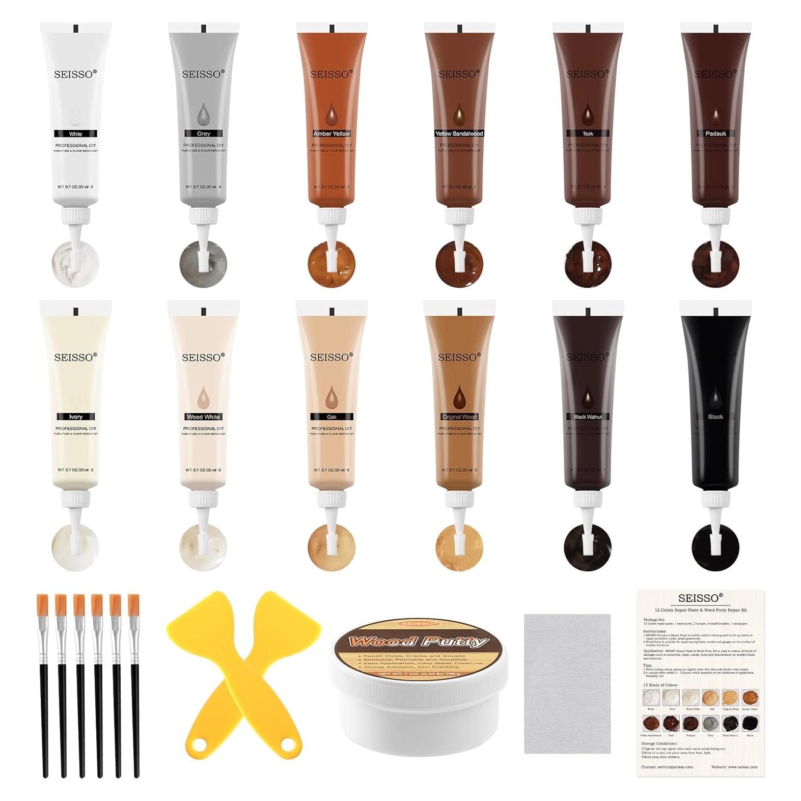 Kit de Reparación de Muebles de Madera SEISSO - 12 Rellenos