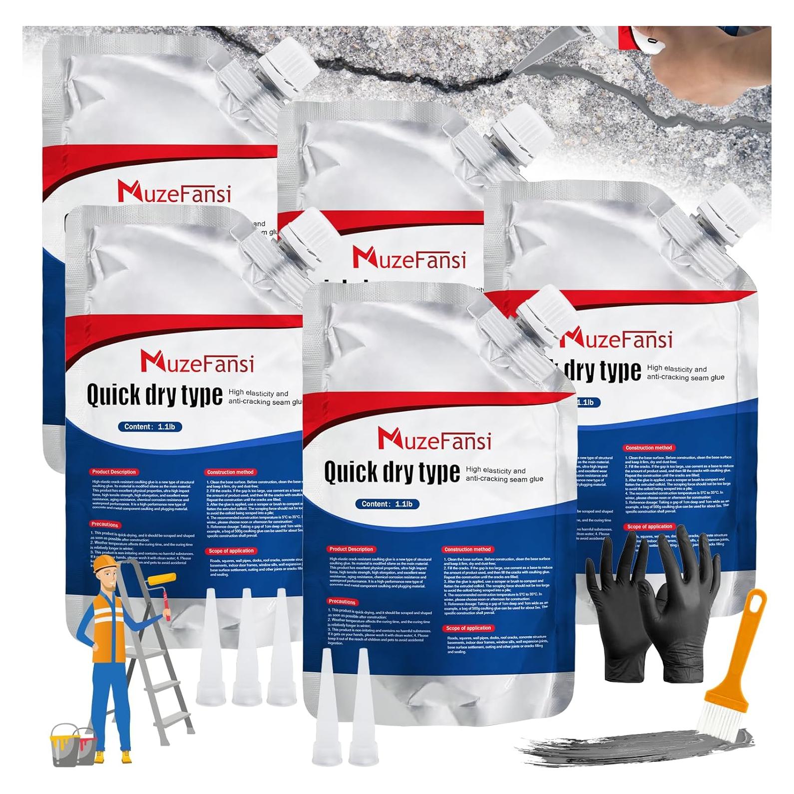 Sellador de Grietas de Concreto MuzeFansi - 5 Piezas, 2.5 kg