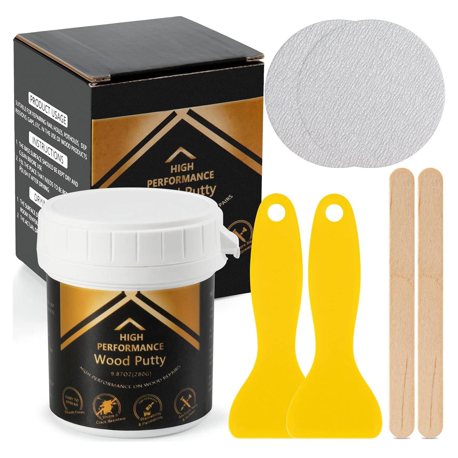 Masilla para Madera Negra Deuvuo 280g - Relleno Pintable y Lijable