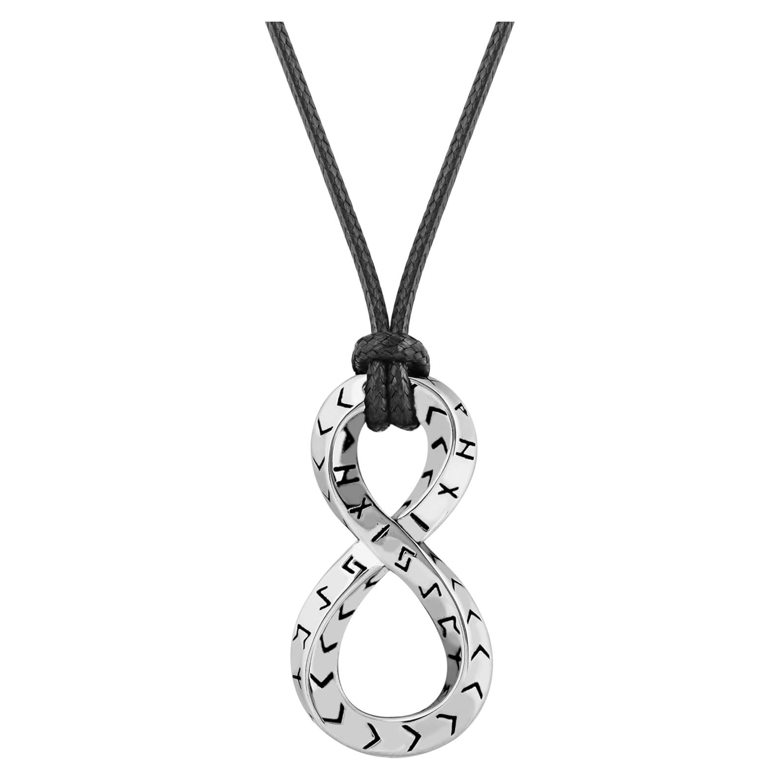 Collar de Runas Vikingas HAQUIL Talisman Infinito Acero Inoxidable