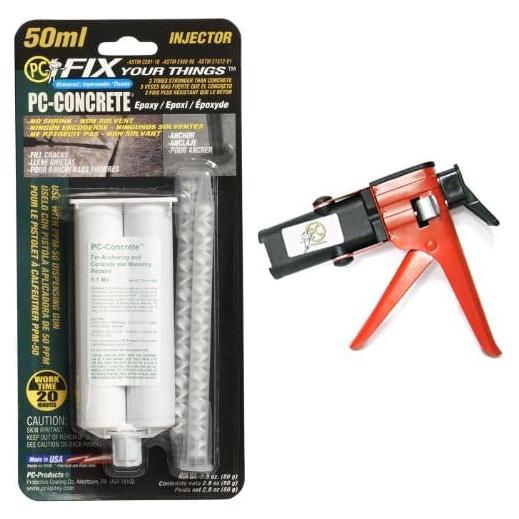 Kit de Adhesivo Epóxico PC-Concrete 50ml + Pistola Dosificadora